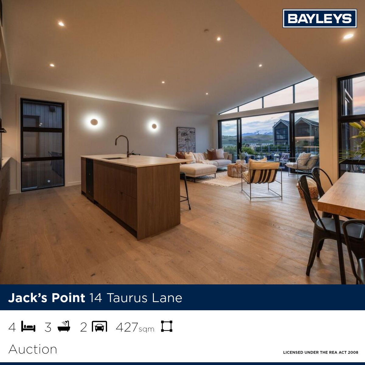 Bayleys Queenstown Facebook ad: Entry-Level Jack's Point with Income!