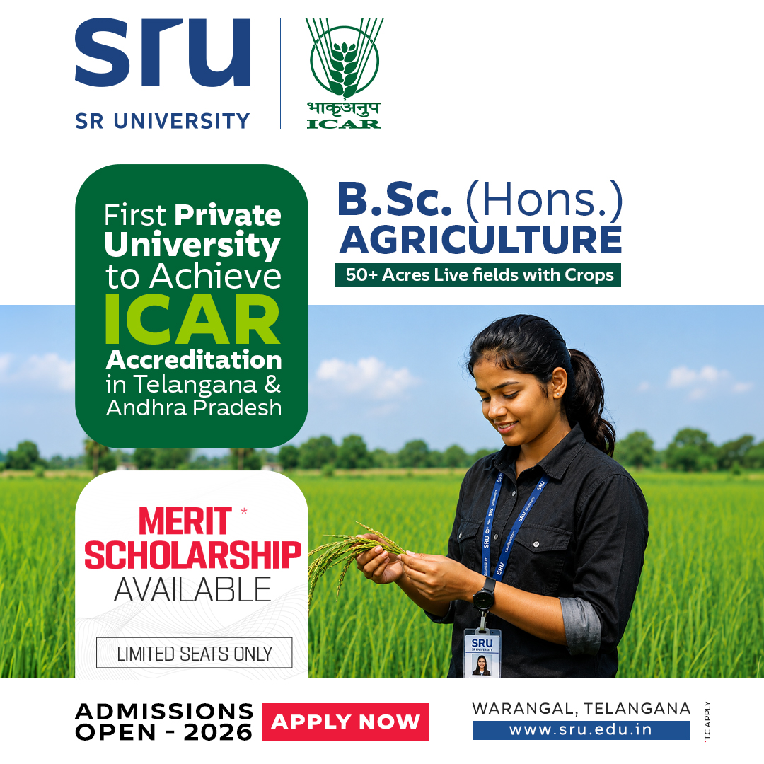 SR University Facebook ad: First Private University in Telangana & Andhra Pradesh