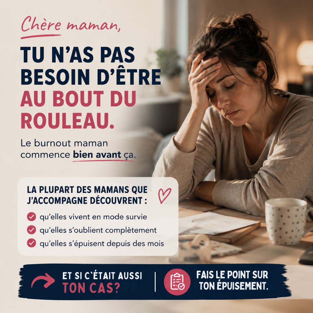 Karen Nagy - Coach Burnout Parental Facebook ad: Et si c'était le moment d'accepter ton épuisement…