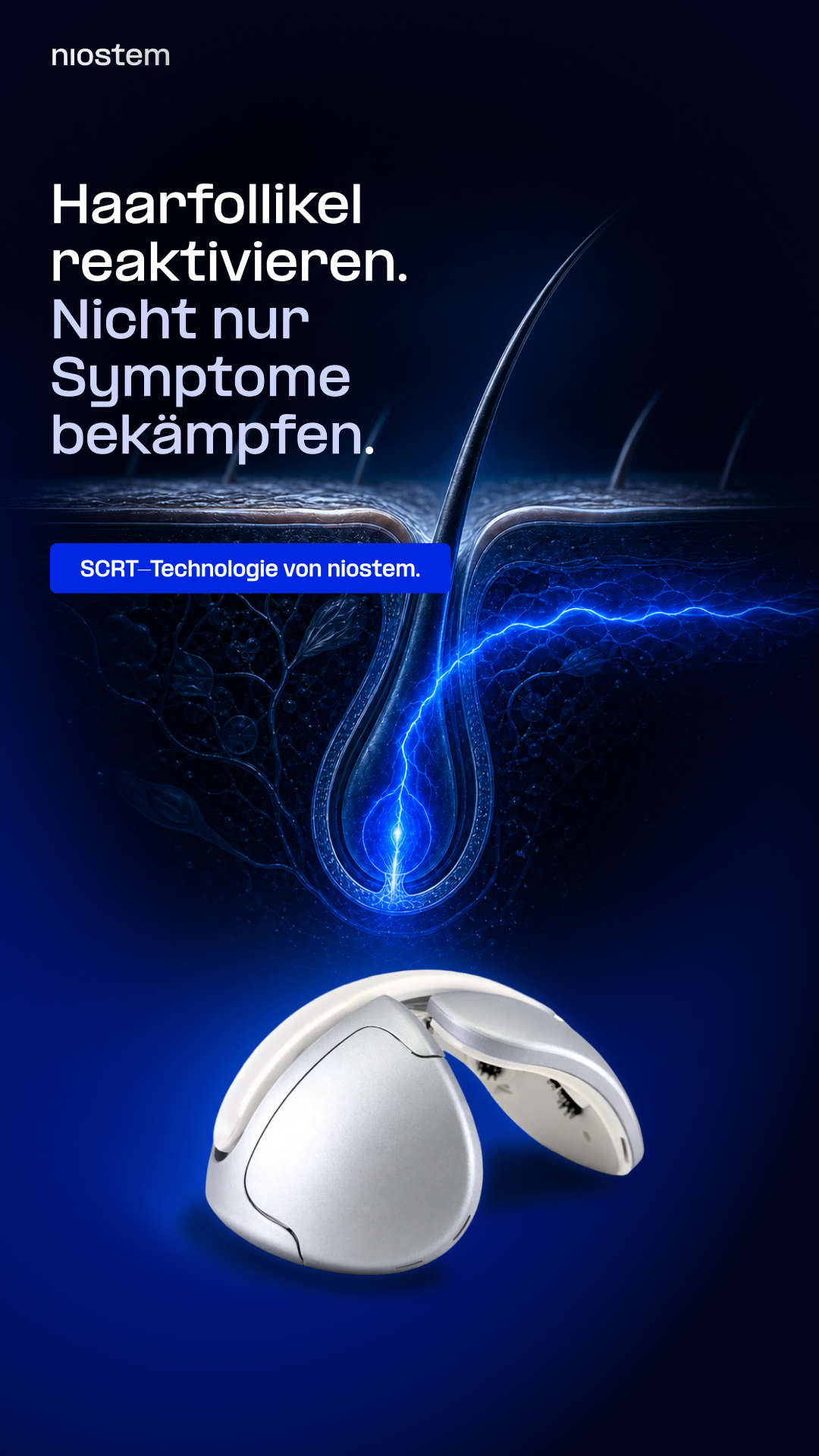 niostem Facebook ad: Volleres Haar mit niostem