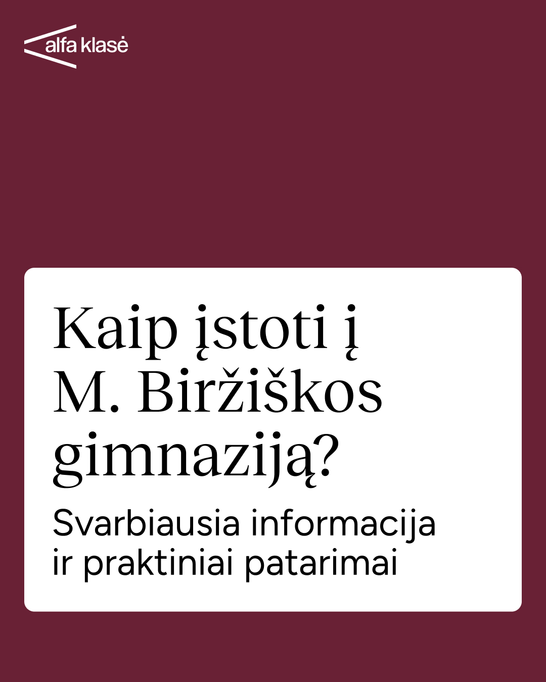 Alfa Klasė Facebook ad
