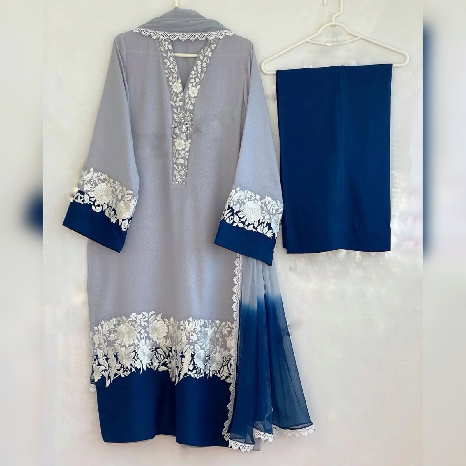 Ms clothings Facebook ad: Tie And Die Embroidery Three Piece Sizes: S M L XL Stuff…