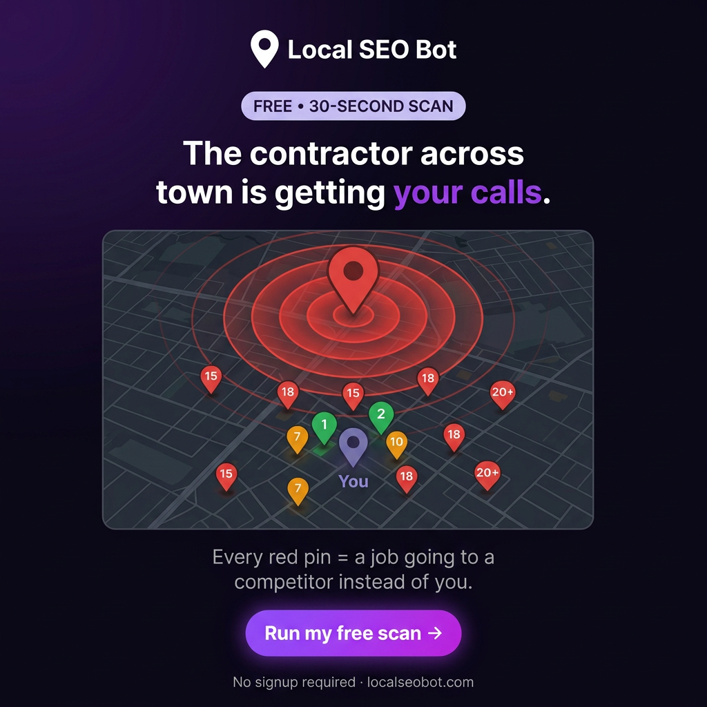 Local SEO Bot Facebook ad: See where you actually rank, free