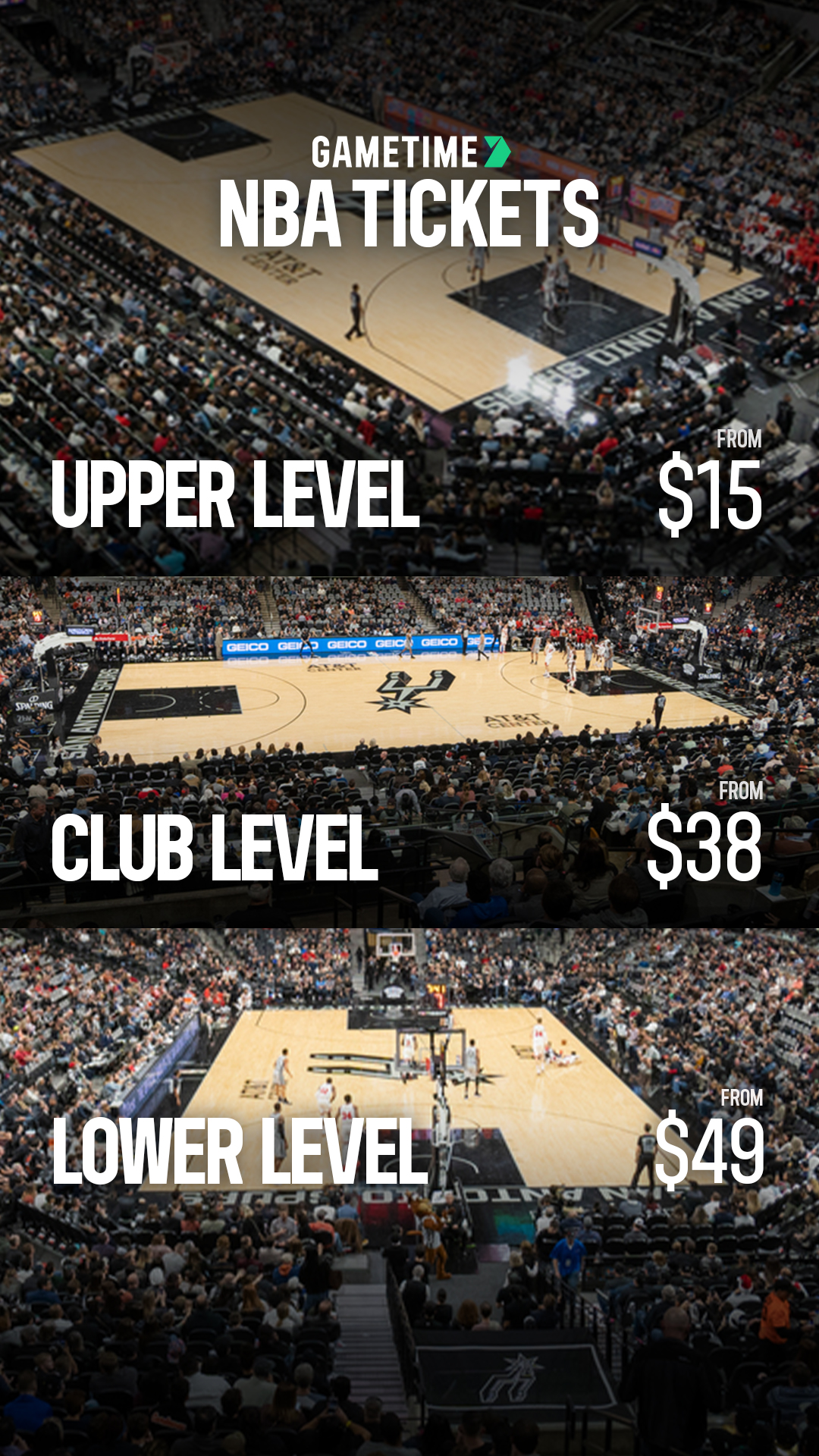 Gametime Facebook ad