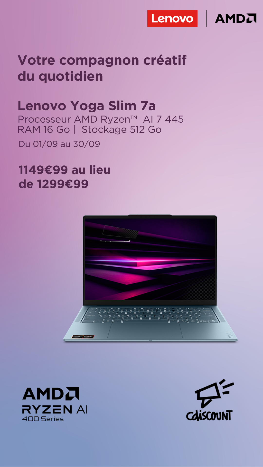 Cdiscount Facebook ad: Découvrir à 1149€99