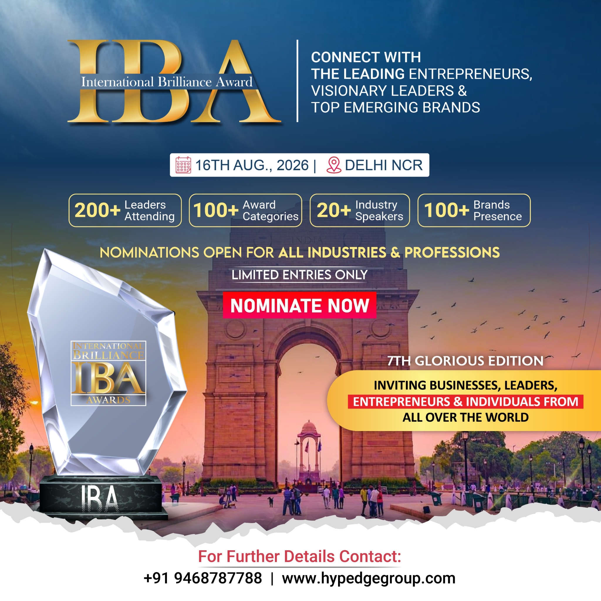 Hypedge Media Group Facebook ad: International Brilliance Awards 2026 - 7th Glorious…