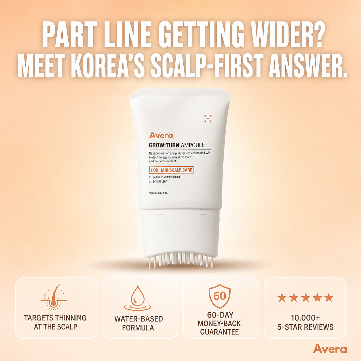 Avera Facebook ad: Korea's #1 Hair Growth Serum