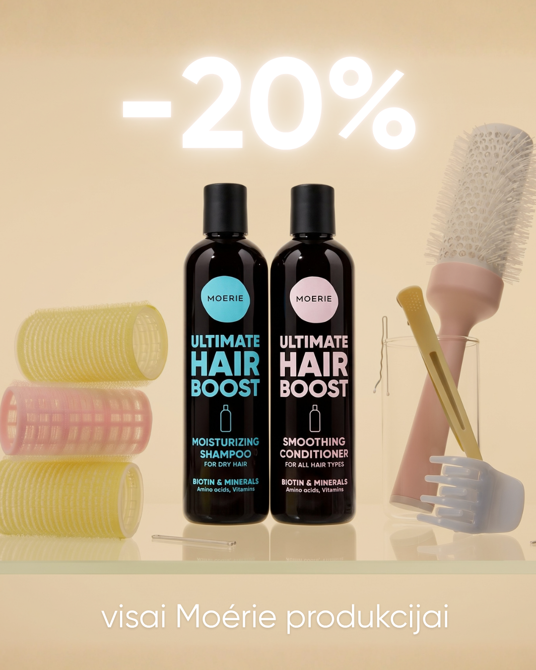 Moérie Beauty Facebook ad: -20% Visiems Produktams