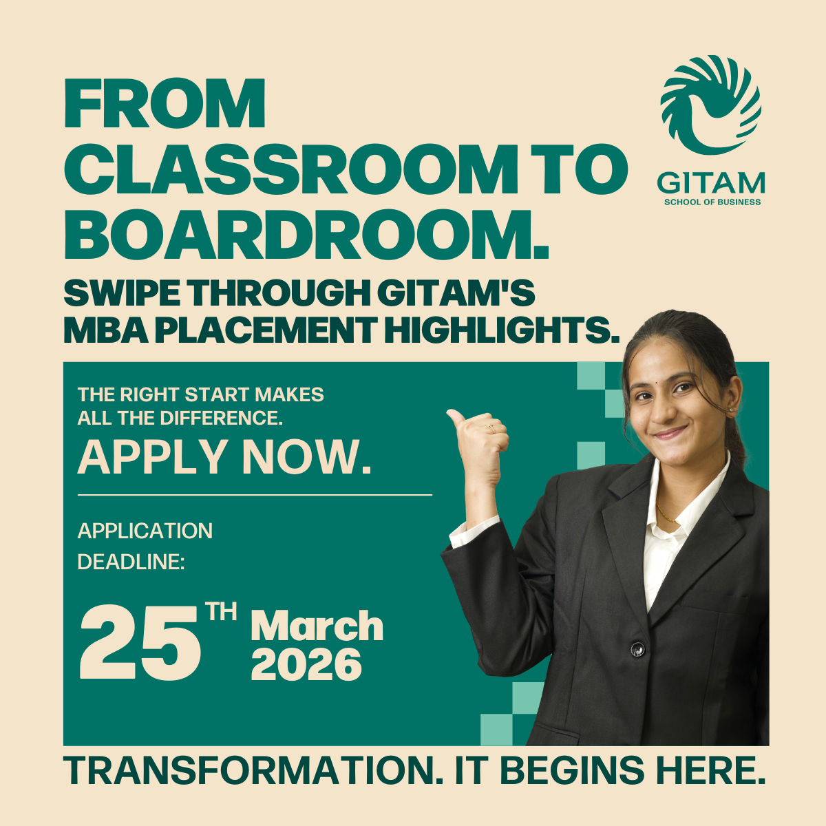 GITAM Deemed University Facebook ad: From classrooms to boardrooms