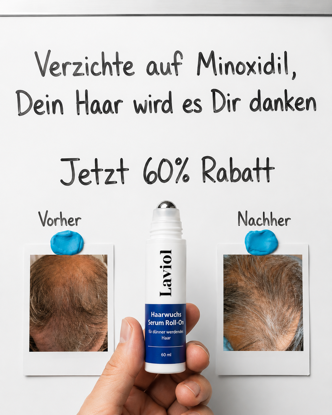 Lameo Facebook ad: Das Serum, das jede andere Lösung gegen Haarausfall ersetzt.