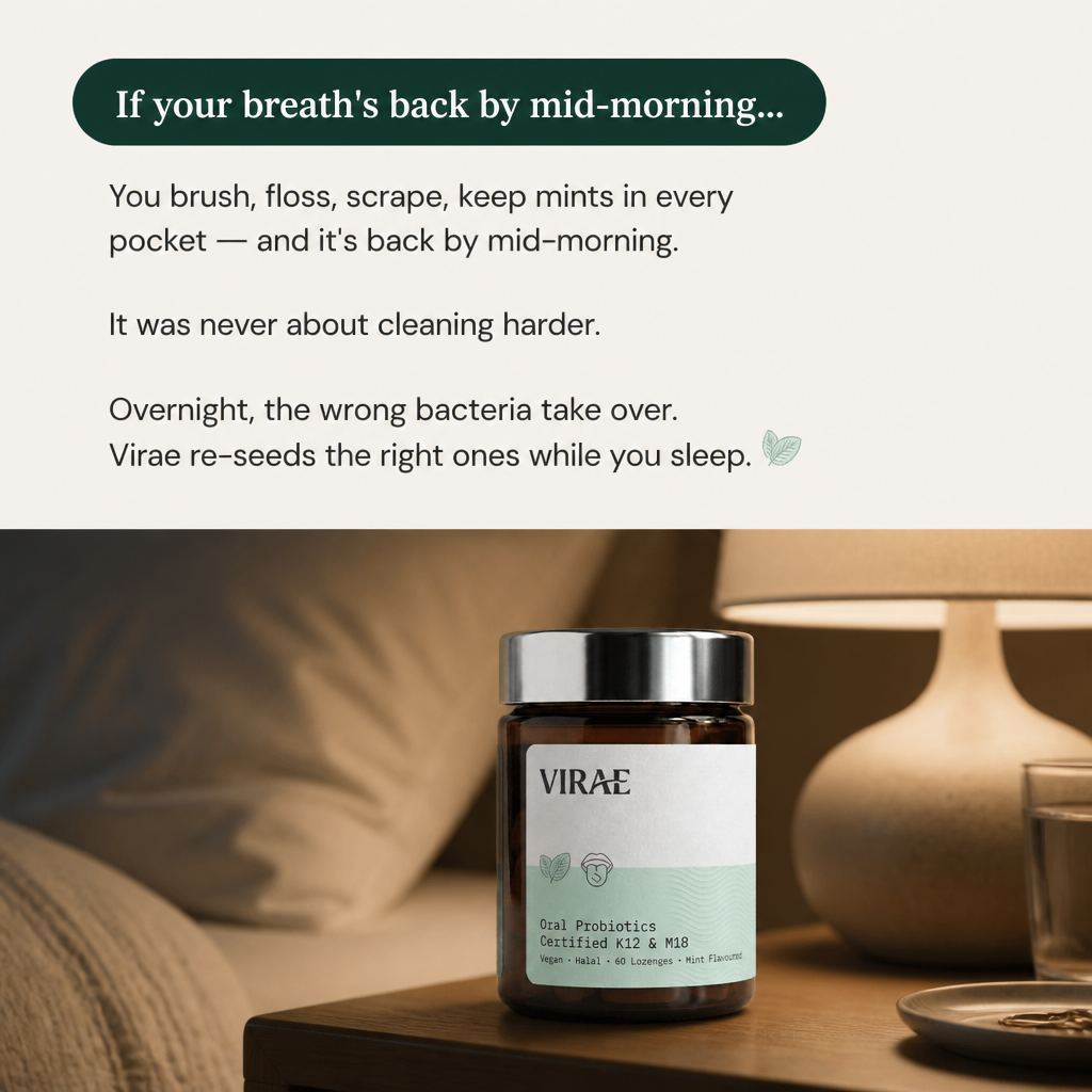 Virae Health Facebook ad: Get Fresh Morning Breath