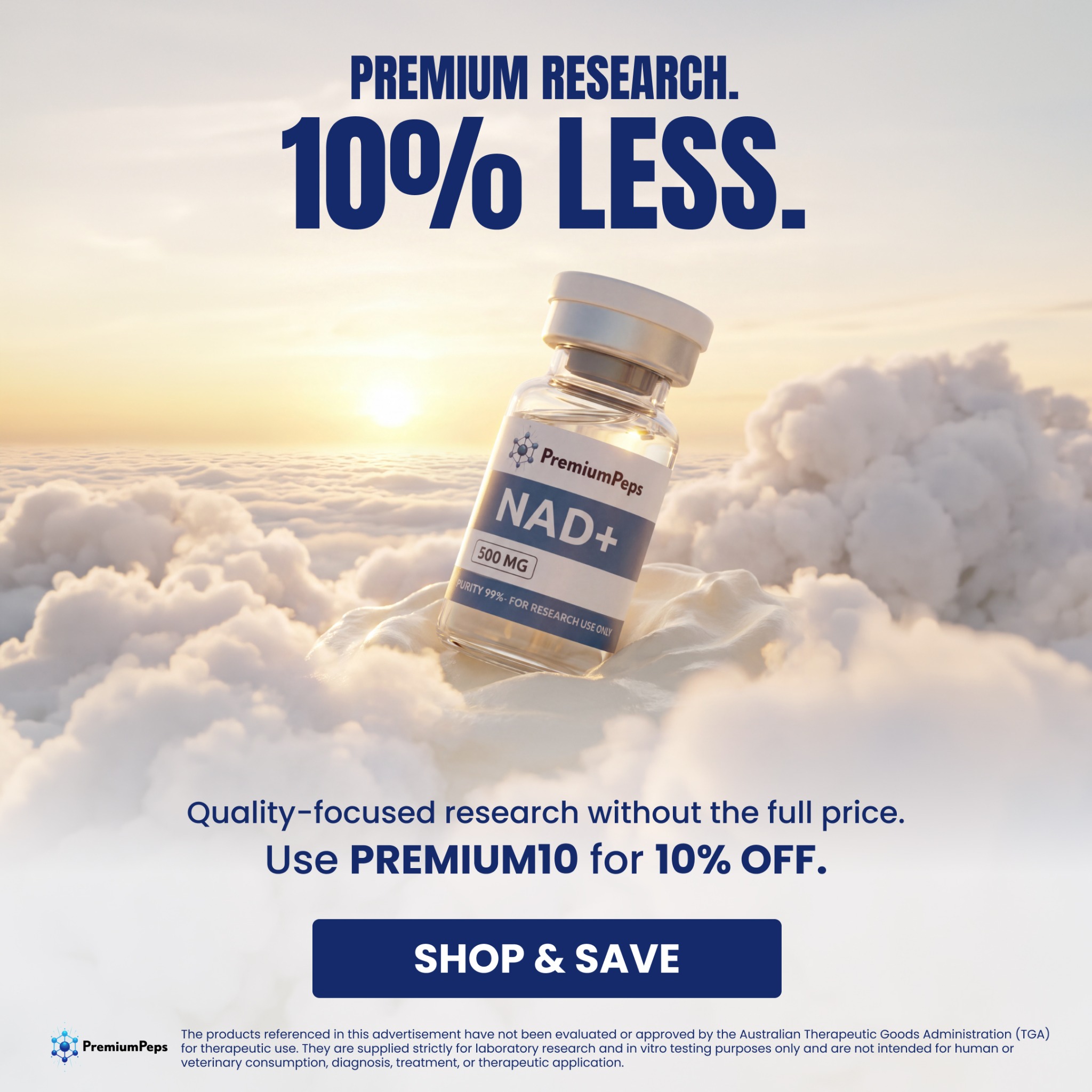Premium Peptides Facebook ad: Explore PremiumPeps