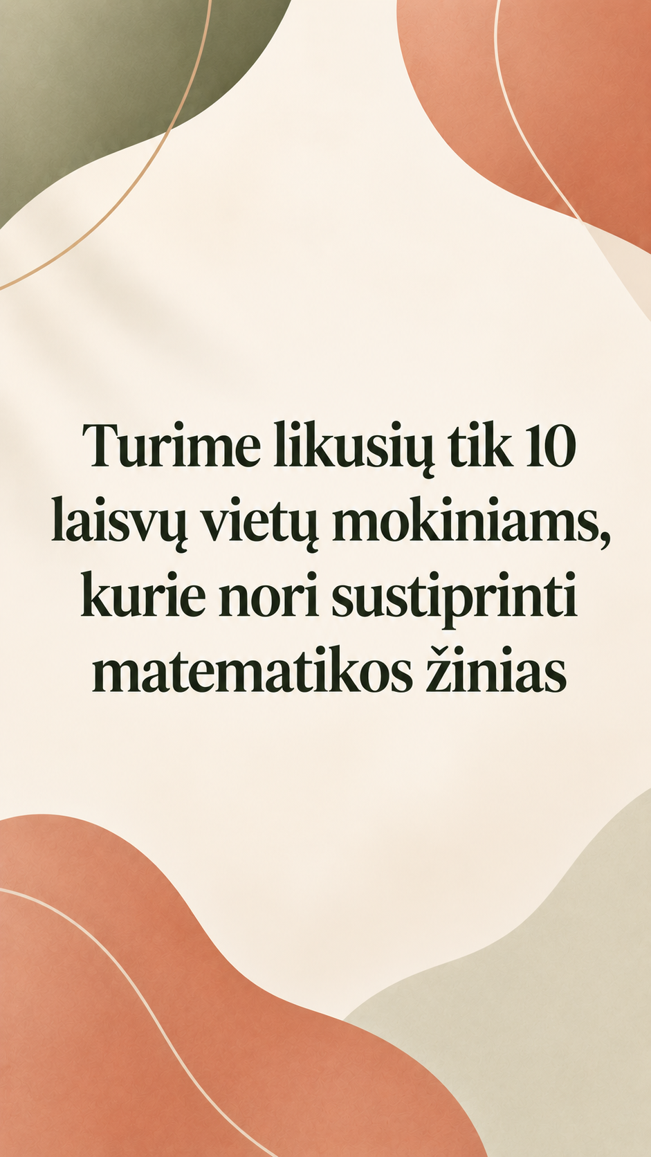 Academo Facebook ad: Rezervuokite vietą matematikos pamokoms