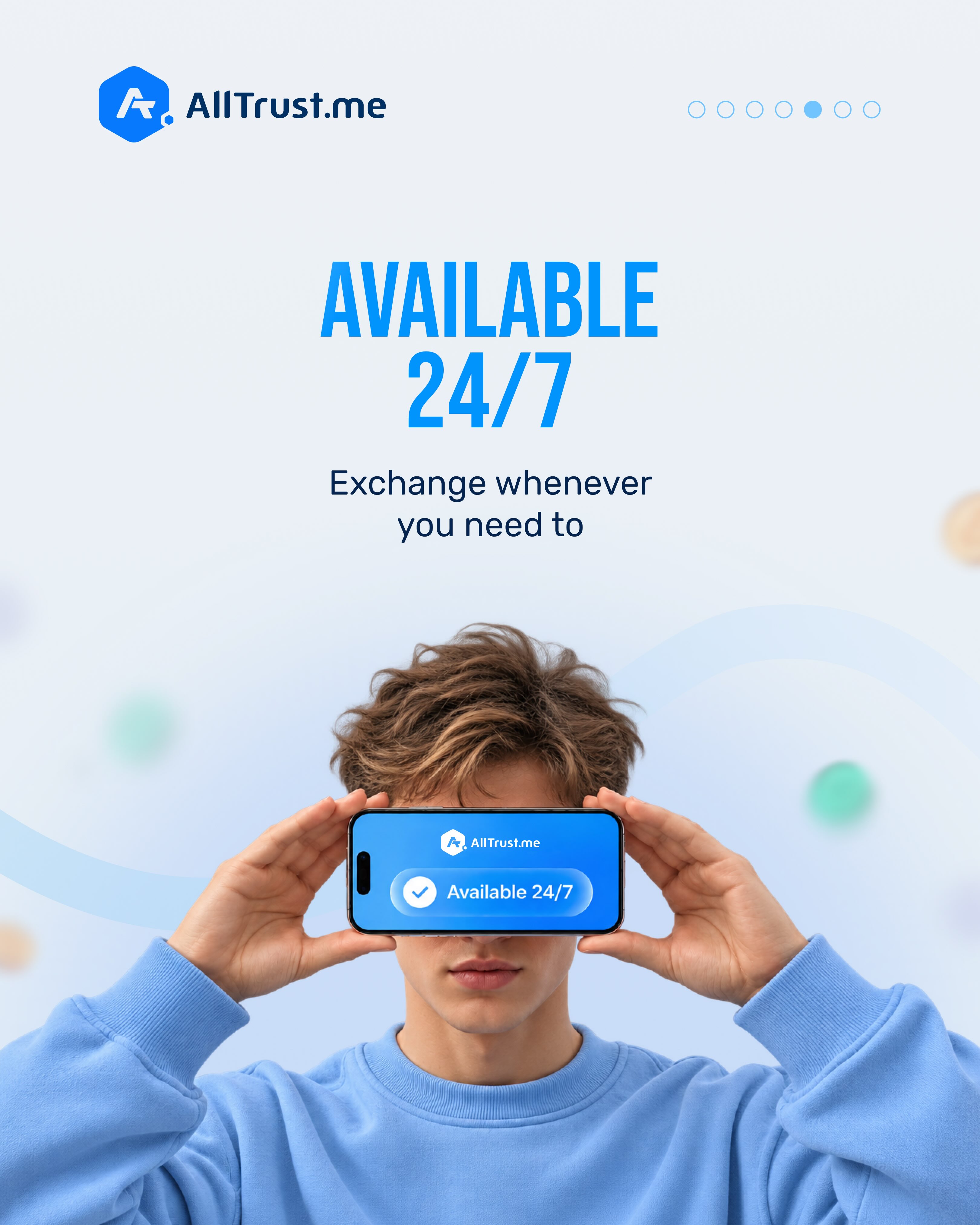 AllTrust.Me - Crypto exchange service Facebook ad: Exchange Crypto Online in seconds