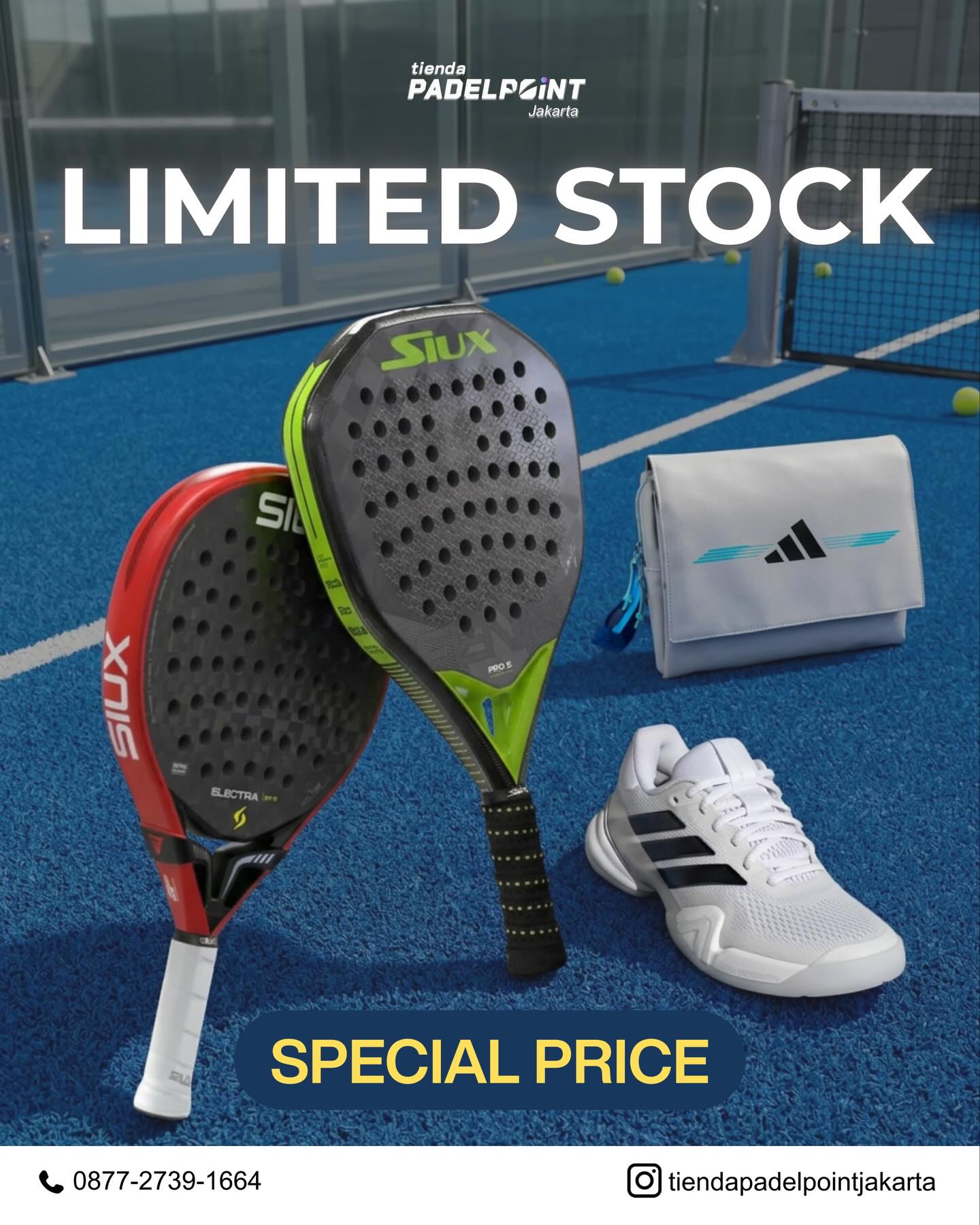 Tienda Padelpoint Jakarta Facebook ad: LIMITED STOCK. SPECIAL PRICE.