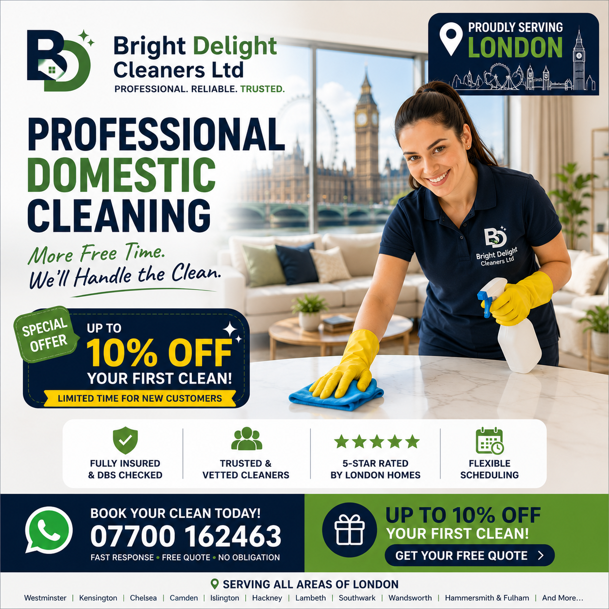 Bright Delight Cleaners Ltd Facebook ad