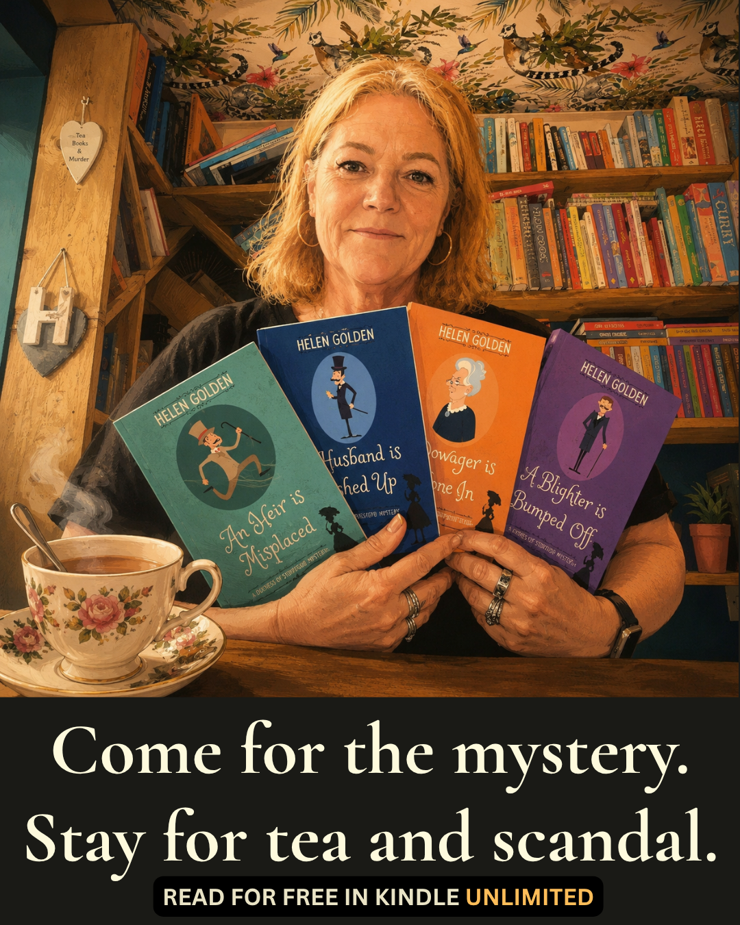Helen Golden Author Facebook ad: Kindle Unlimited Historical Cozy Mystery Pick