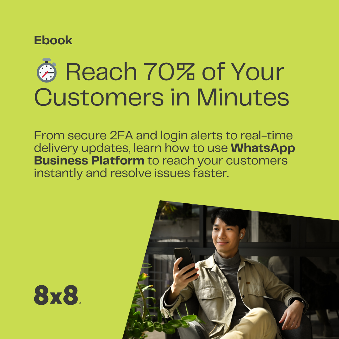 8x8 Facebook ad: Drive Conversions with WhatsApp for Business