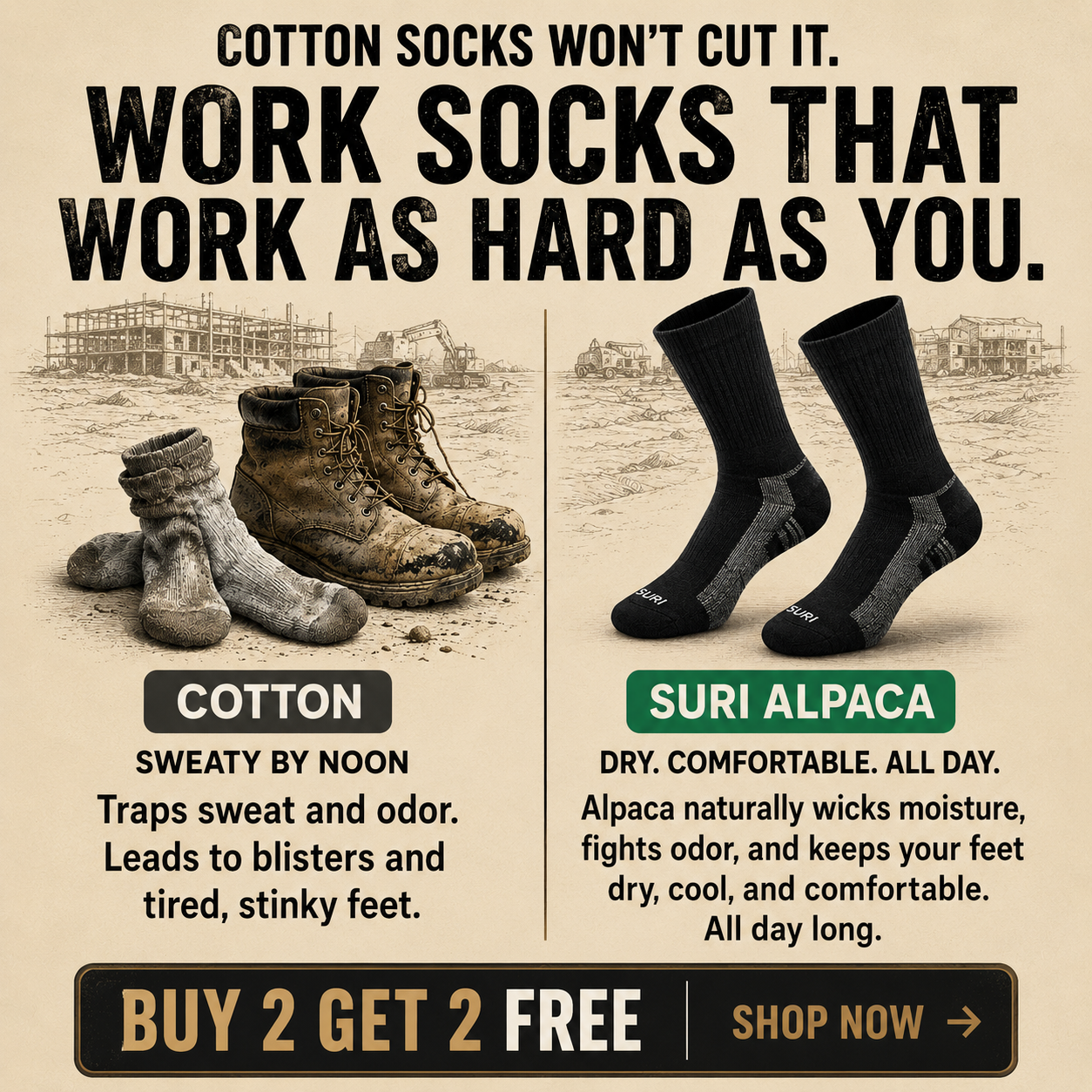 Suri Alpaca Socks Facebook ad