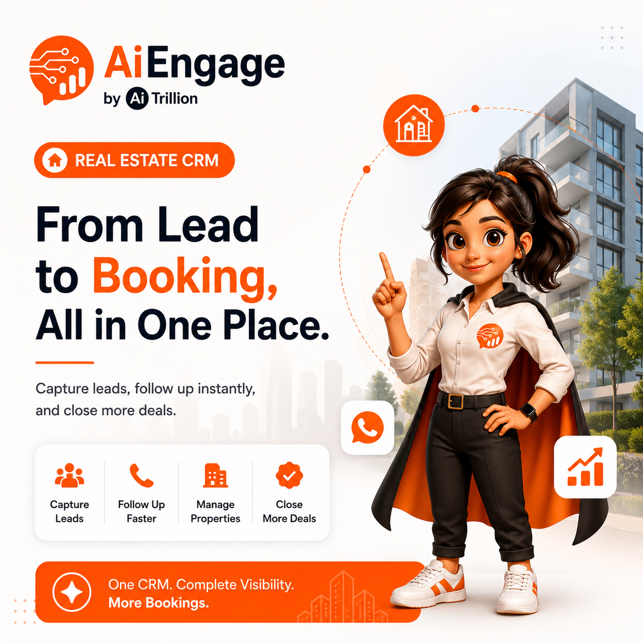 AiEngage Facebook ad: The Smart CRM for Real Estate Businesses