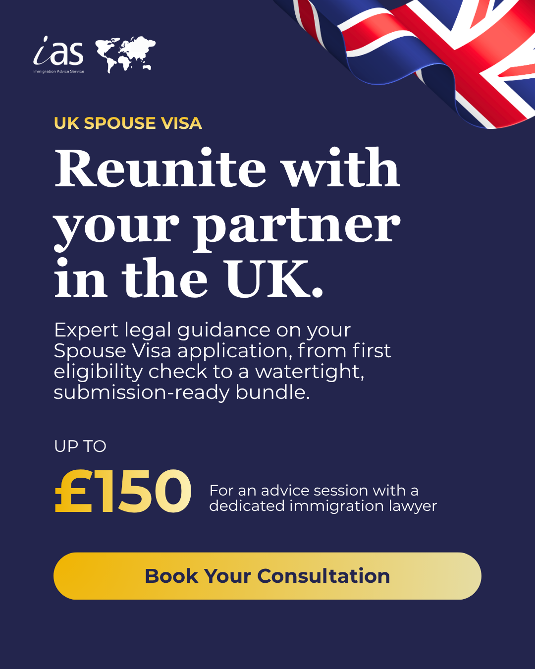 IASimmigration Facebook ad: Apply for your UK spouse visa today
