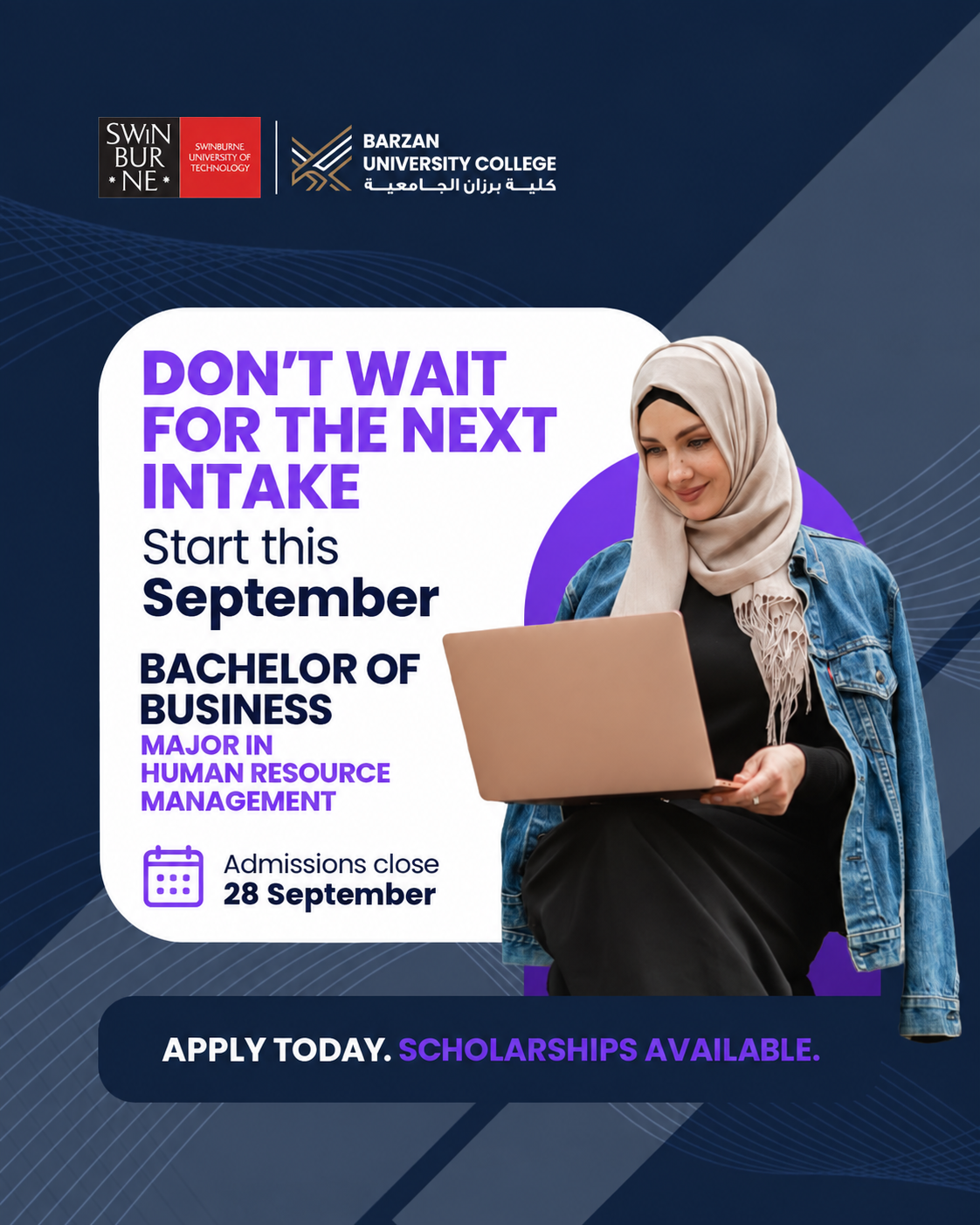 Barzan University College Facebook ad: Build a career that brings out the best in people. Apply…