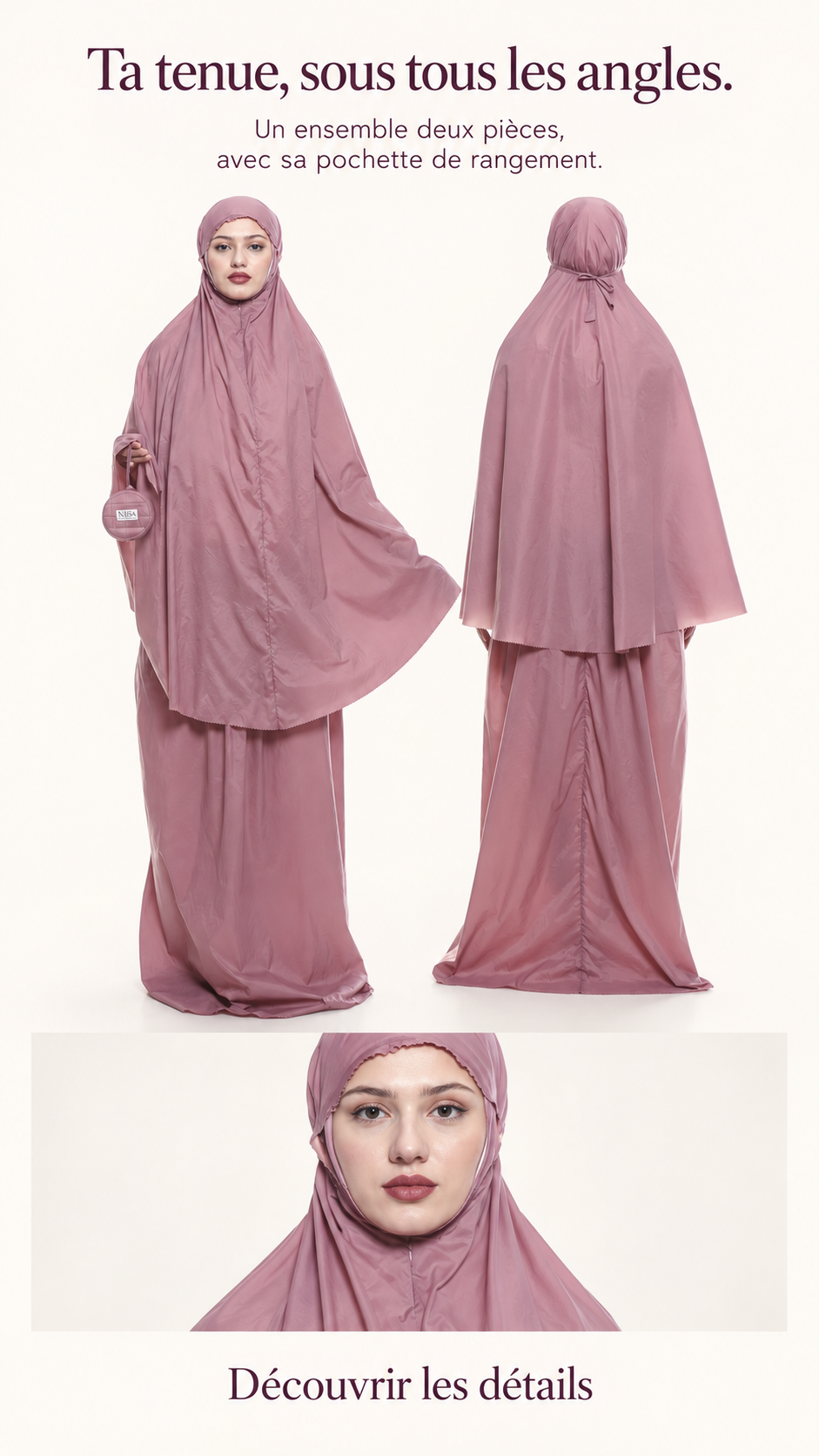 Nusa Paris Facebook ad: Ta tenue de prière qui tient dans ton sac