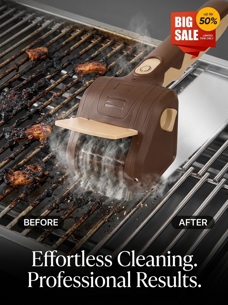 Soleilumie Facebook ad: No More Scrubbing, Clean Grill, Better BBQ!