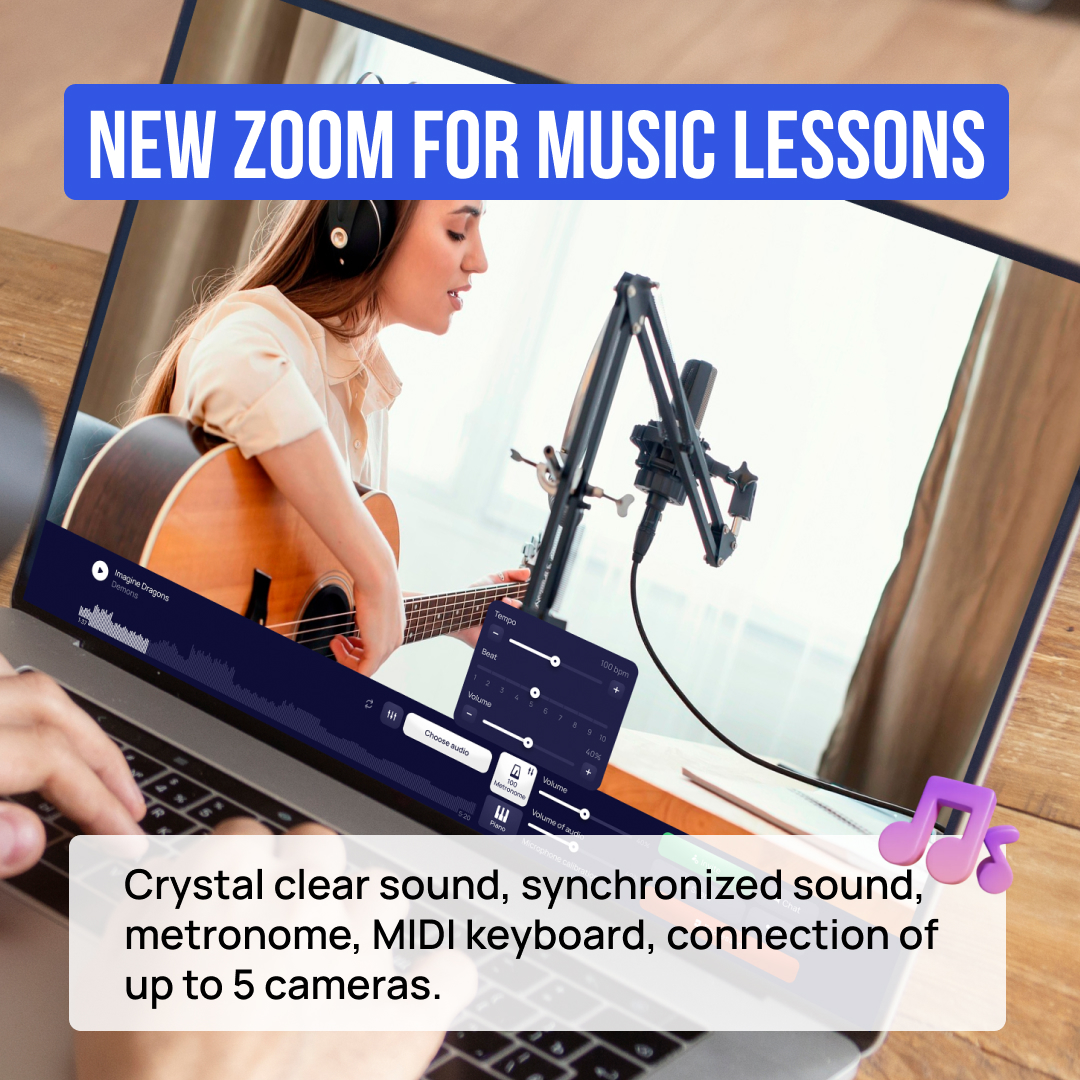 MOOZ: video call for musicians Facebook ad: The All-in-One Video Platform for Music Lessons Online |…