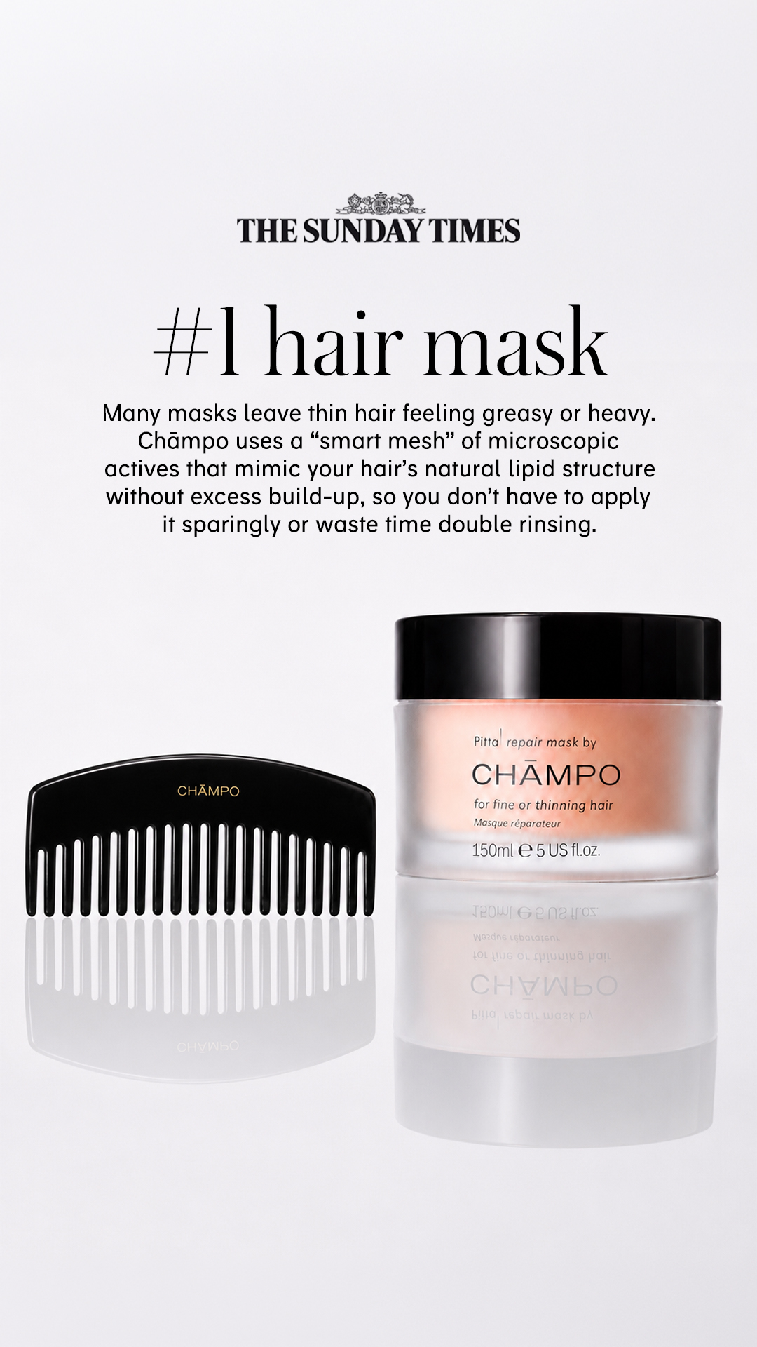 Chāmpo Haircare Facebook ad