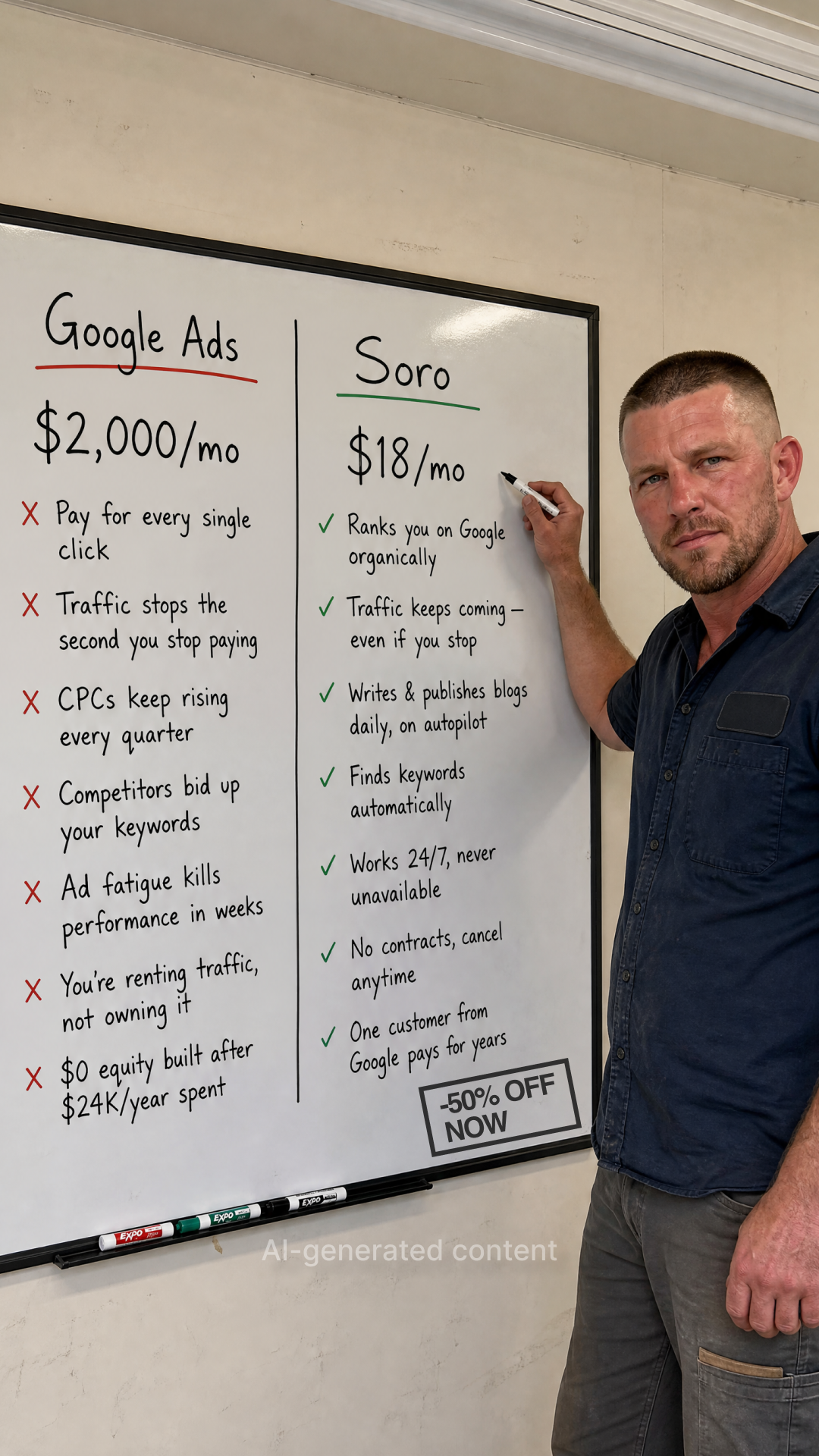 Soro SEO Facebook ad: Rank #1 on Google