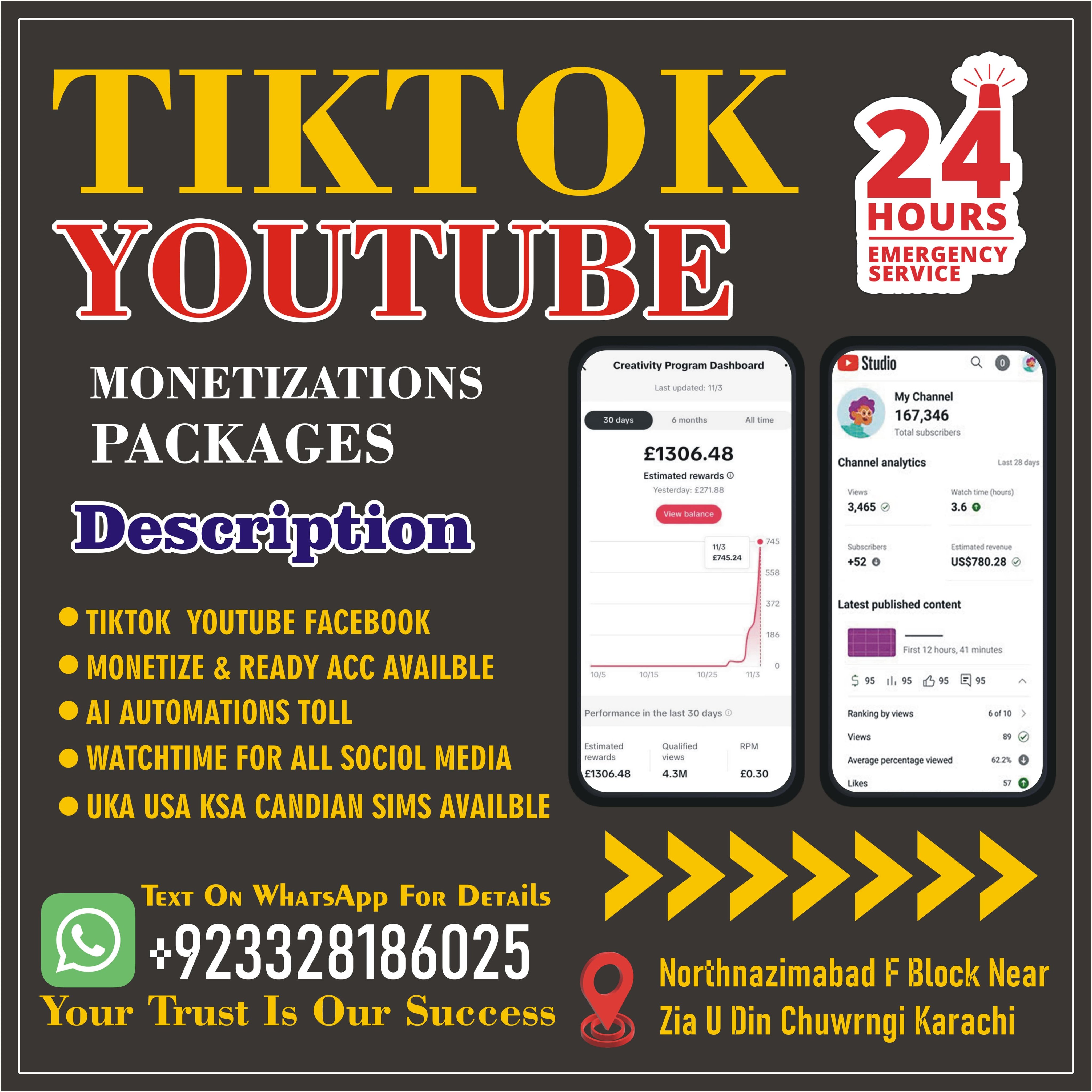 Media Base Agency Facebook ad: Ready To Work Facebook YouTube TikTok Accounts Available
