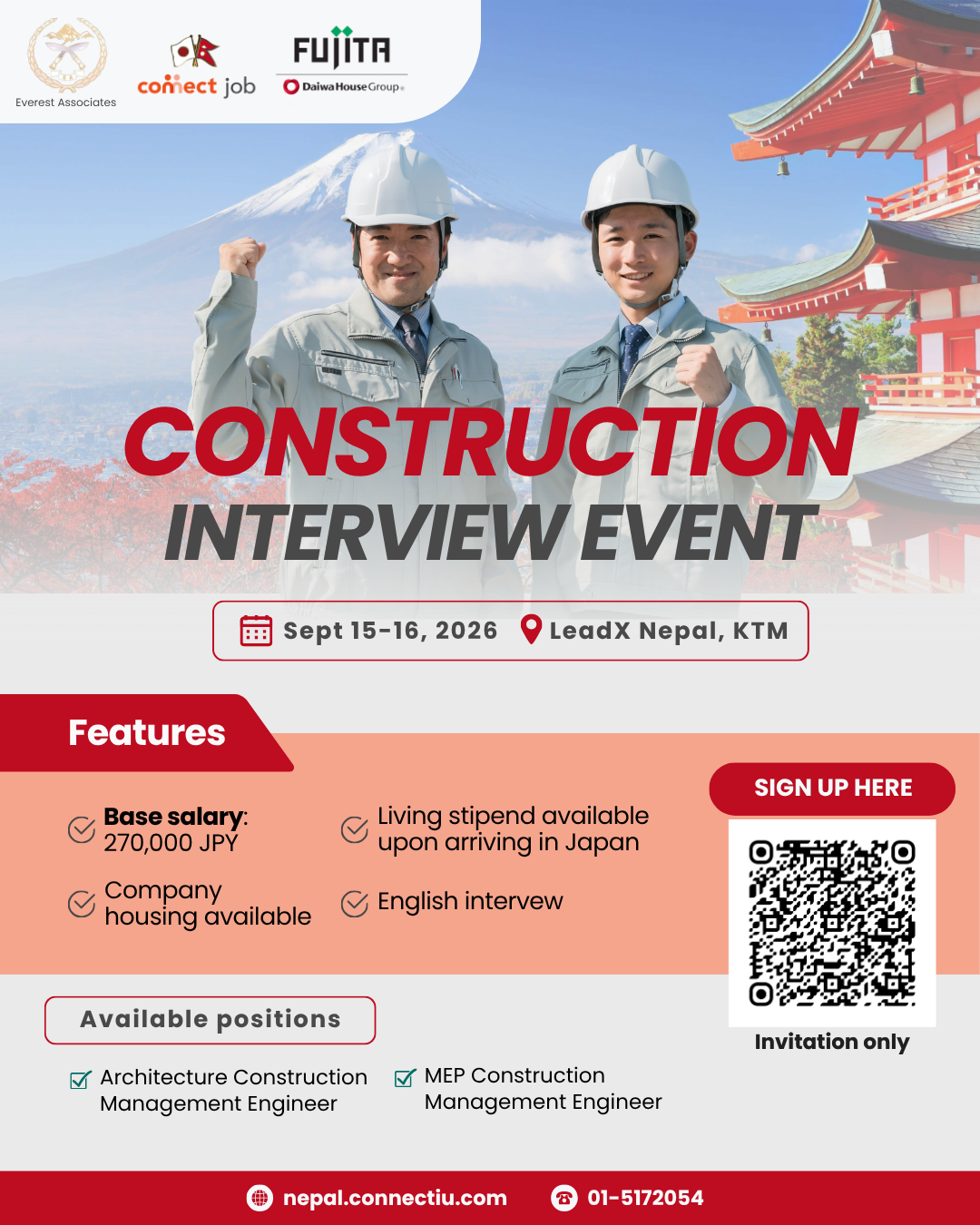 Connect Job Nepal - Work in Japan Facebook ad: Work in Japan as Engineers