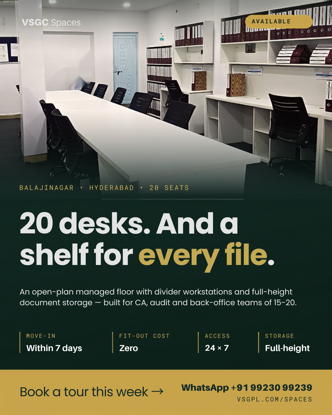 Thegstco Facebook ad: Move in within 7 days