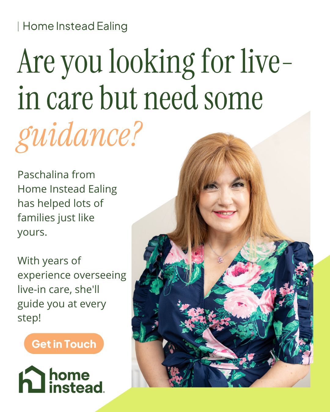 Home Instead Ealing Facebook ad: Live-in Care from Home Instead