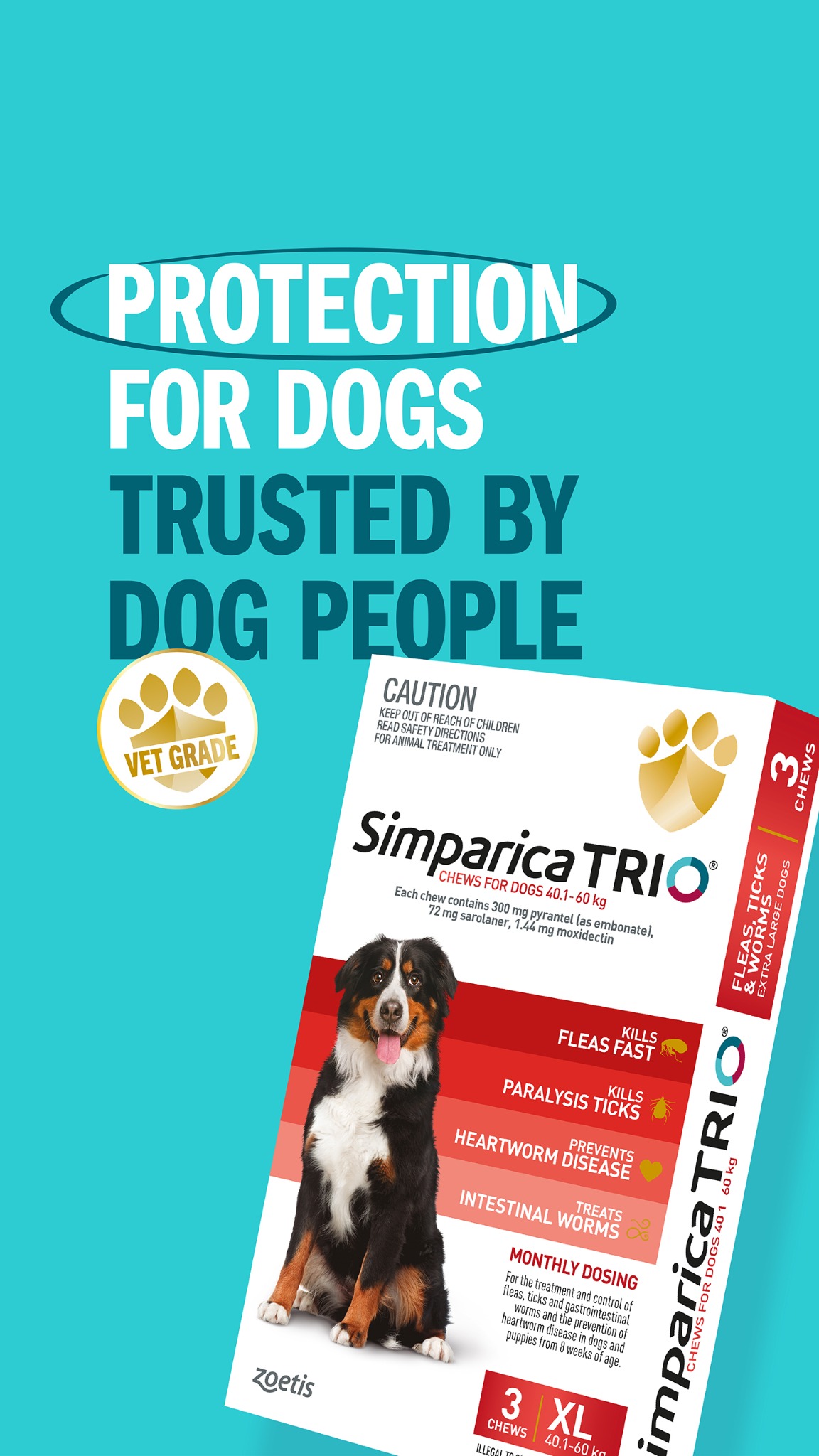 Simparica Trio Facebook ad from Feb 1, 2026