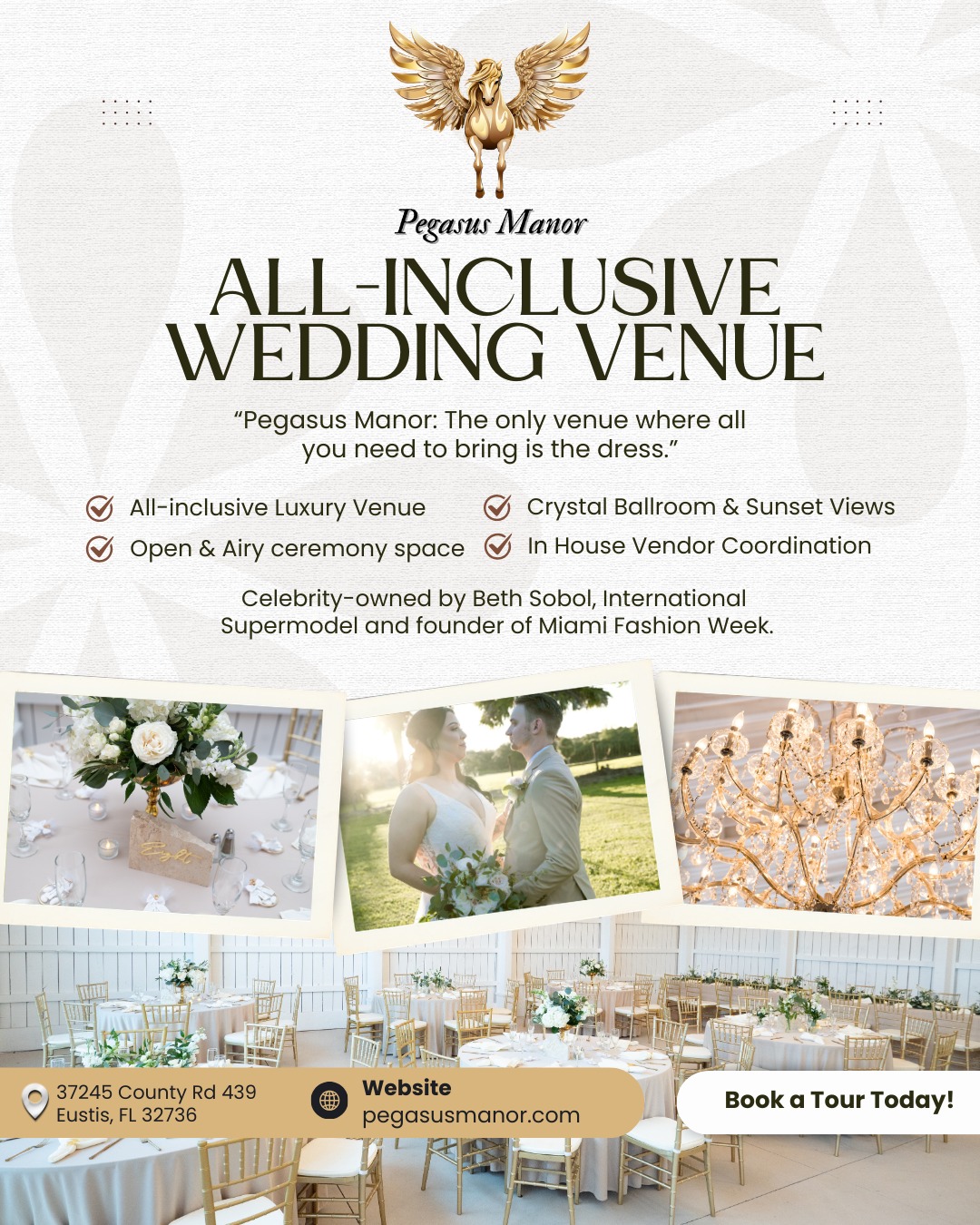 Pegasus Manor Facebook ad: Looking for the perfect Wedding Venue?