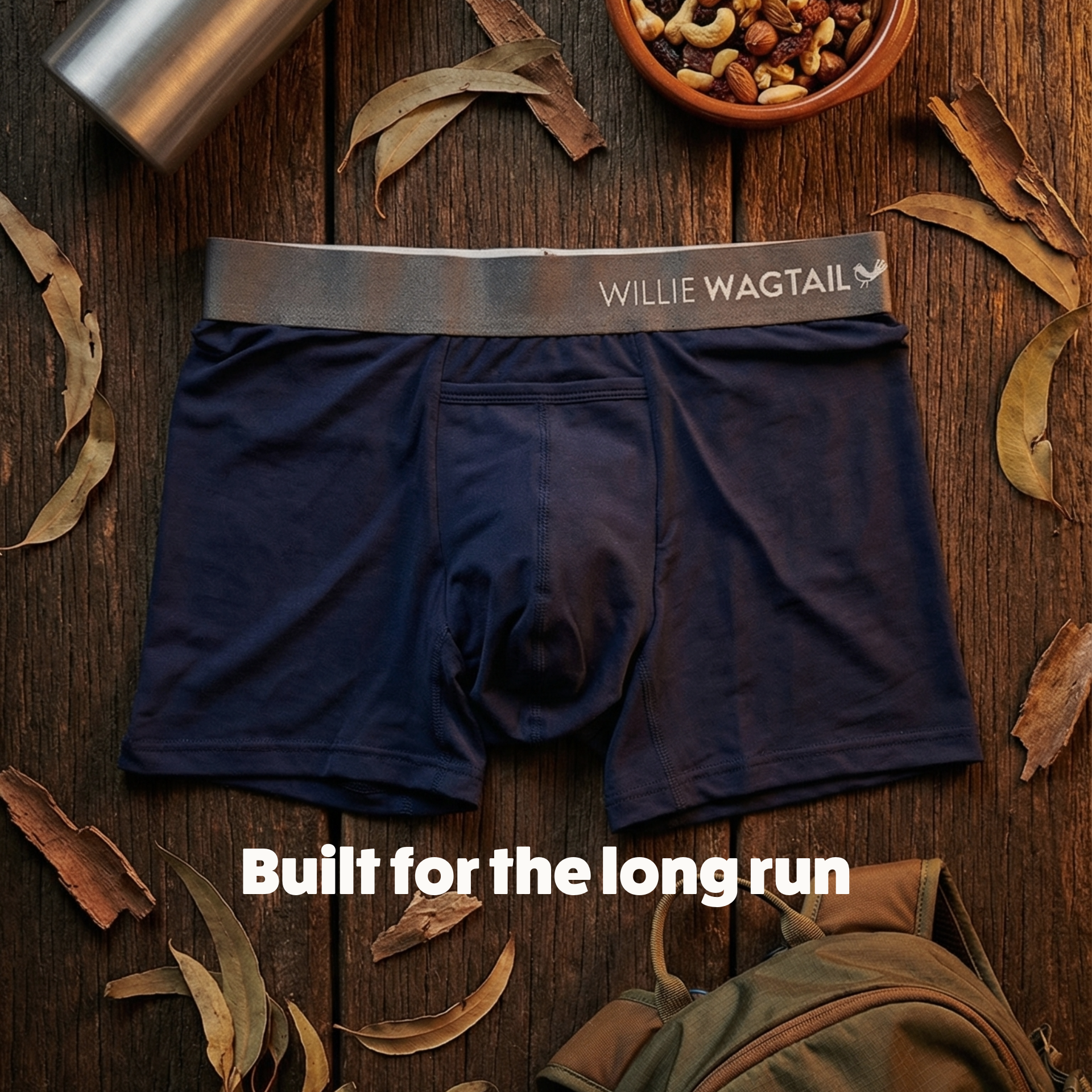Willie Wagtail Clothing Facebook ad: No Adjusting. Just Running.