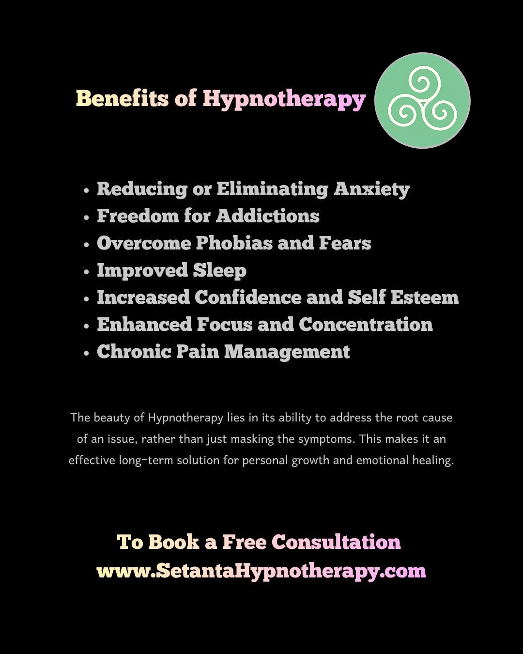 Manx Hypnosis Facebook ad: SetantaHypnotherapyClinic
