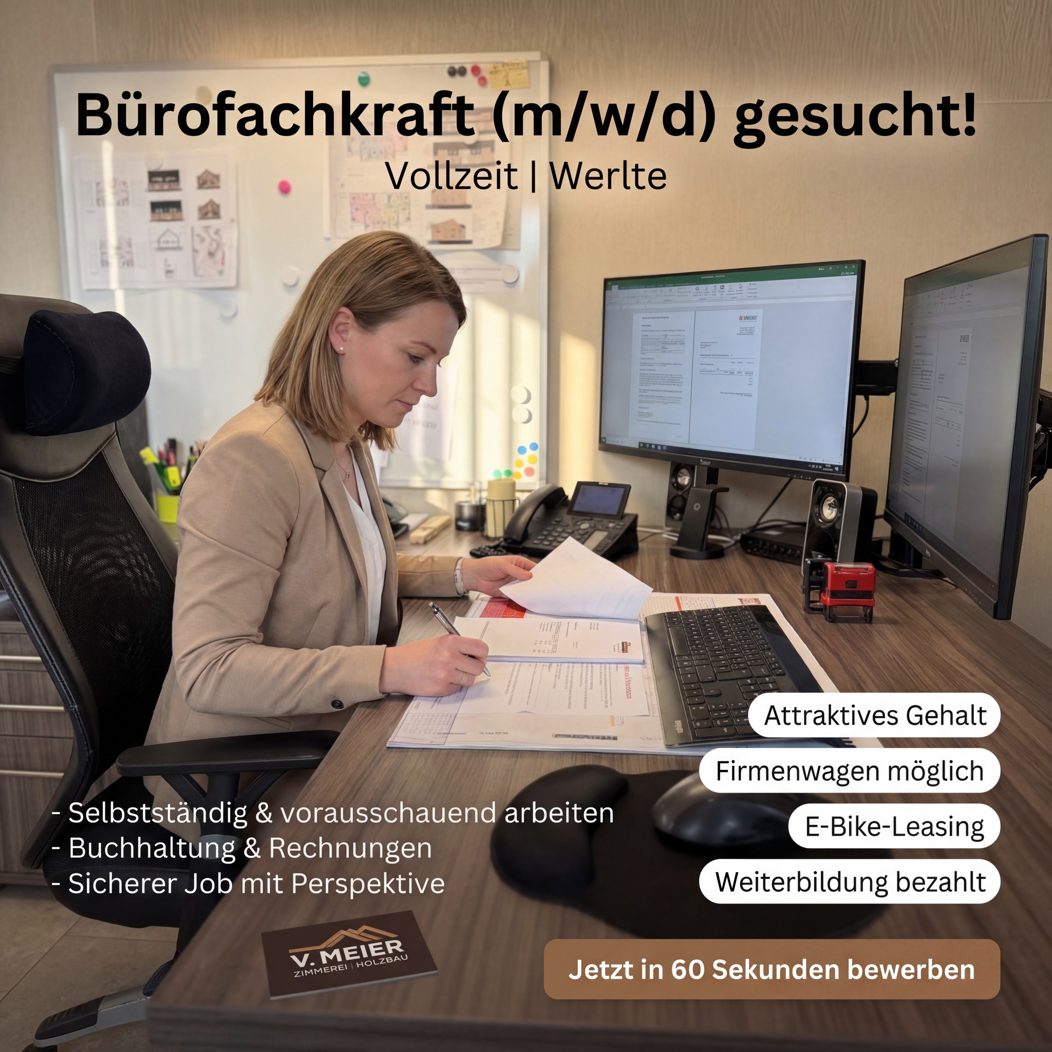 V.Meier Zimmerei GmbH Facebook ad: Jetzt in unter 60 Sekunden bewerben