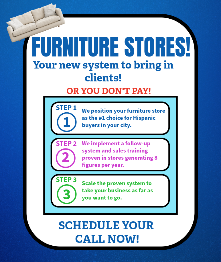 Future Cut Media - Raul Camarena Facebook ad: SPANISH SPEAKING FURNITURE STORES: If we guaranteed you’ll…