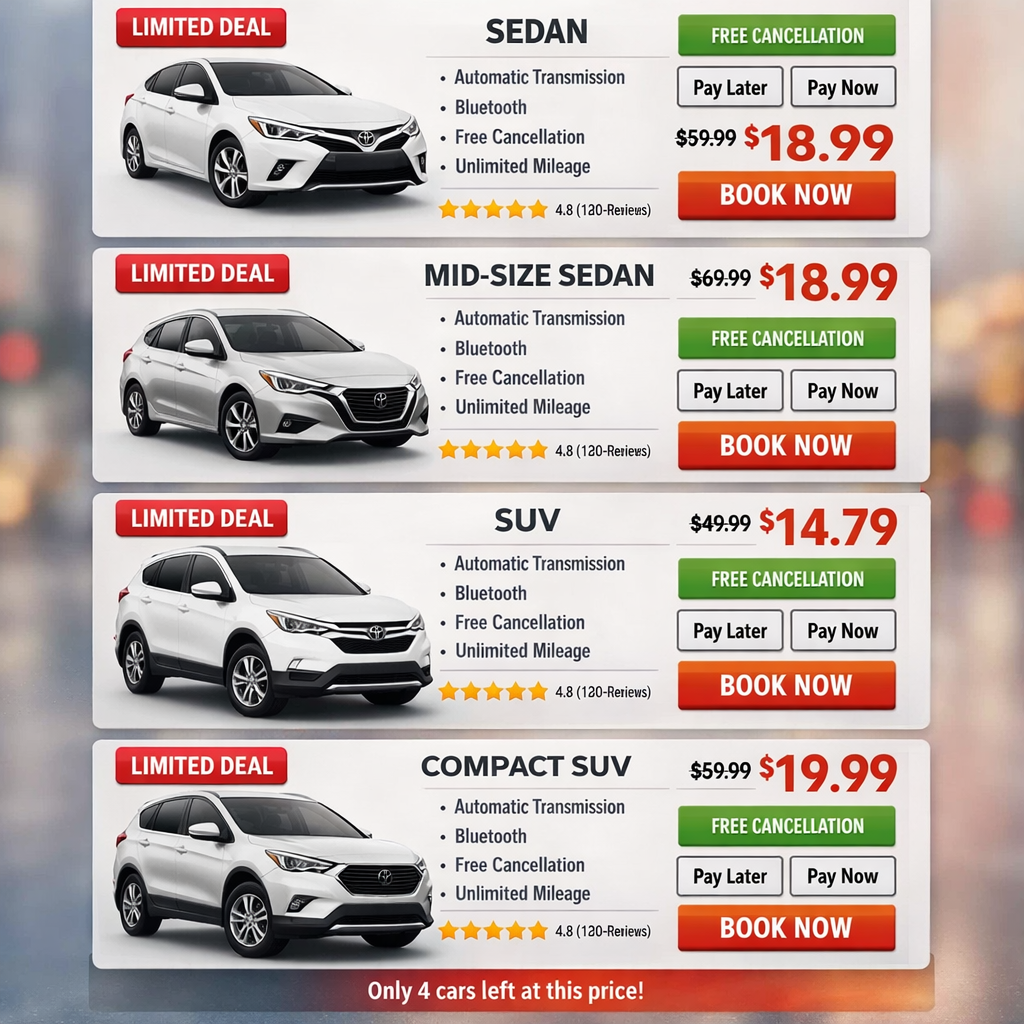 Smart Car Rentals Facebook ad