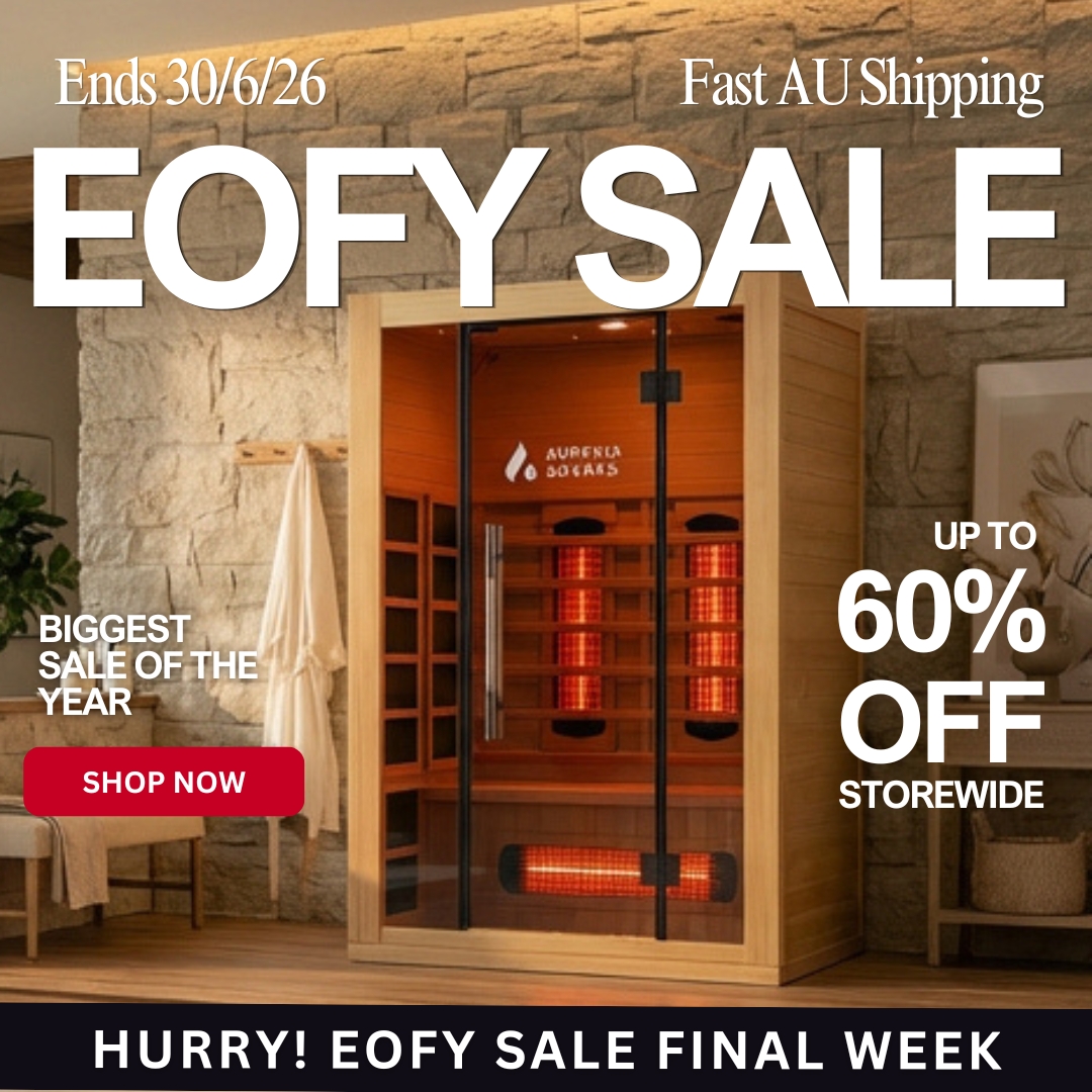 Aurevia Saunas Facebook ad: EOFY SALE UP TO 60% OFF