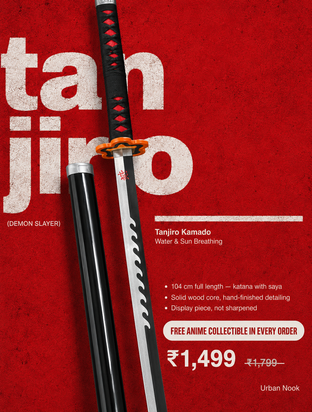 Urbannook Facebook ad: Anime-inspired katanas made for collectors and fans