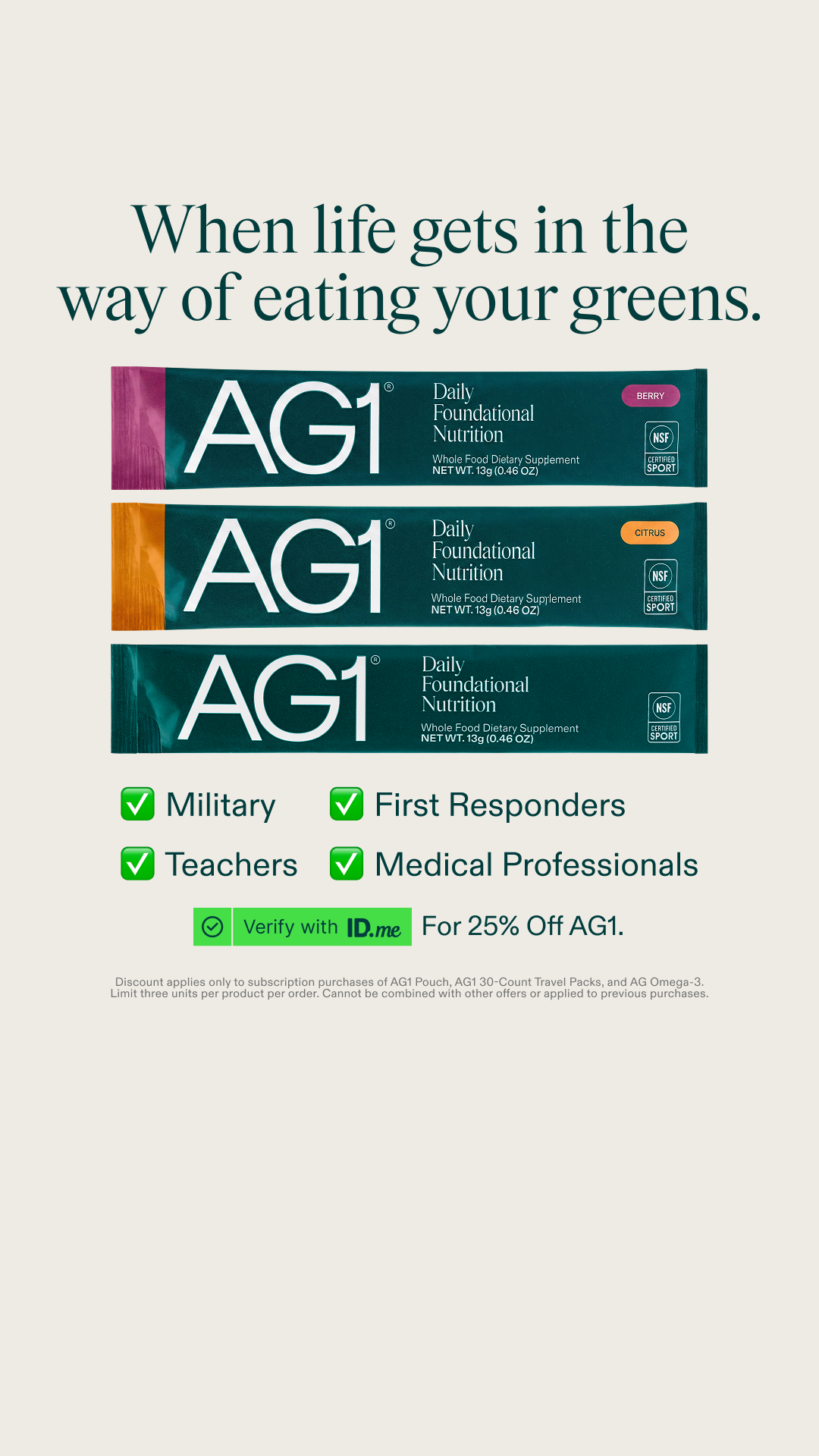 AG1 by Athletic Greens Facebook ad