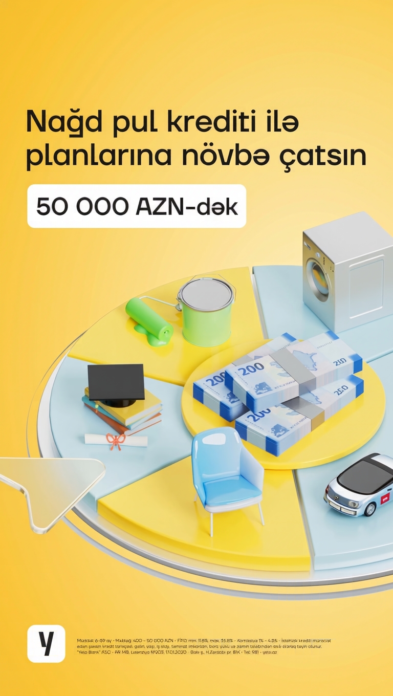 Yelo Bank Facebook ad: 8.9%-dən krediti indi al!
