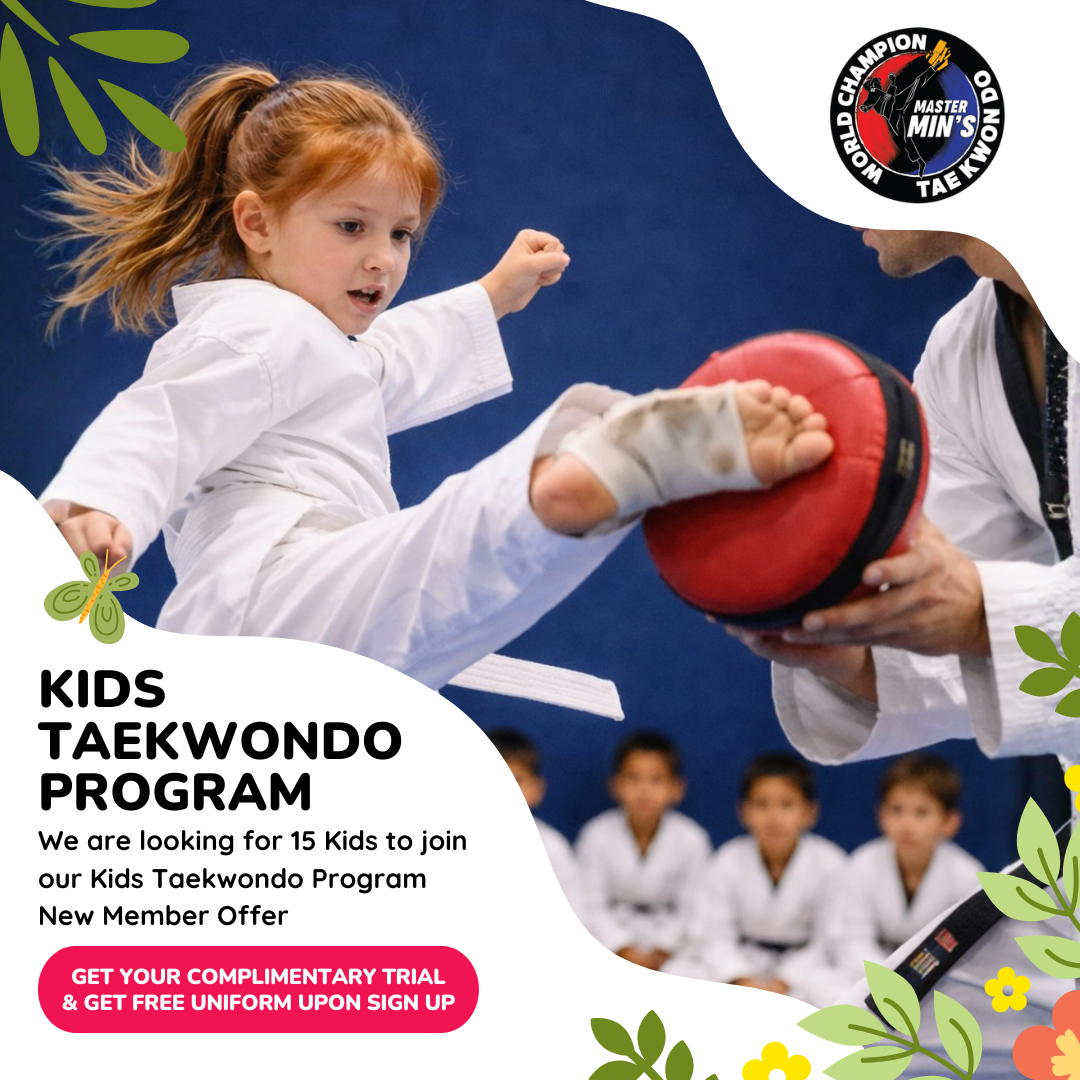 Master Min’s World Champion Tae Kwon Do Facebook ad: Spring Into Focus & Confidence