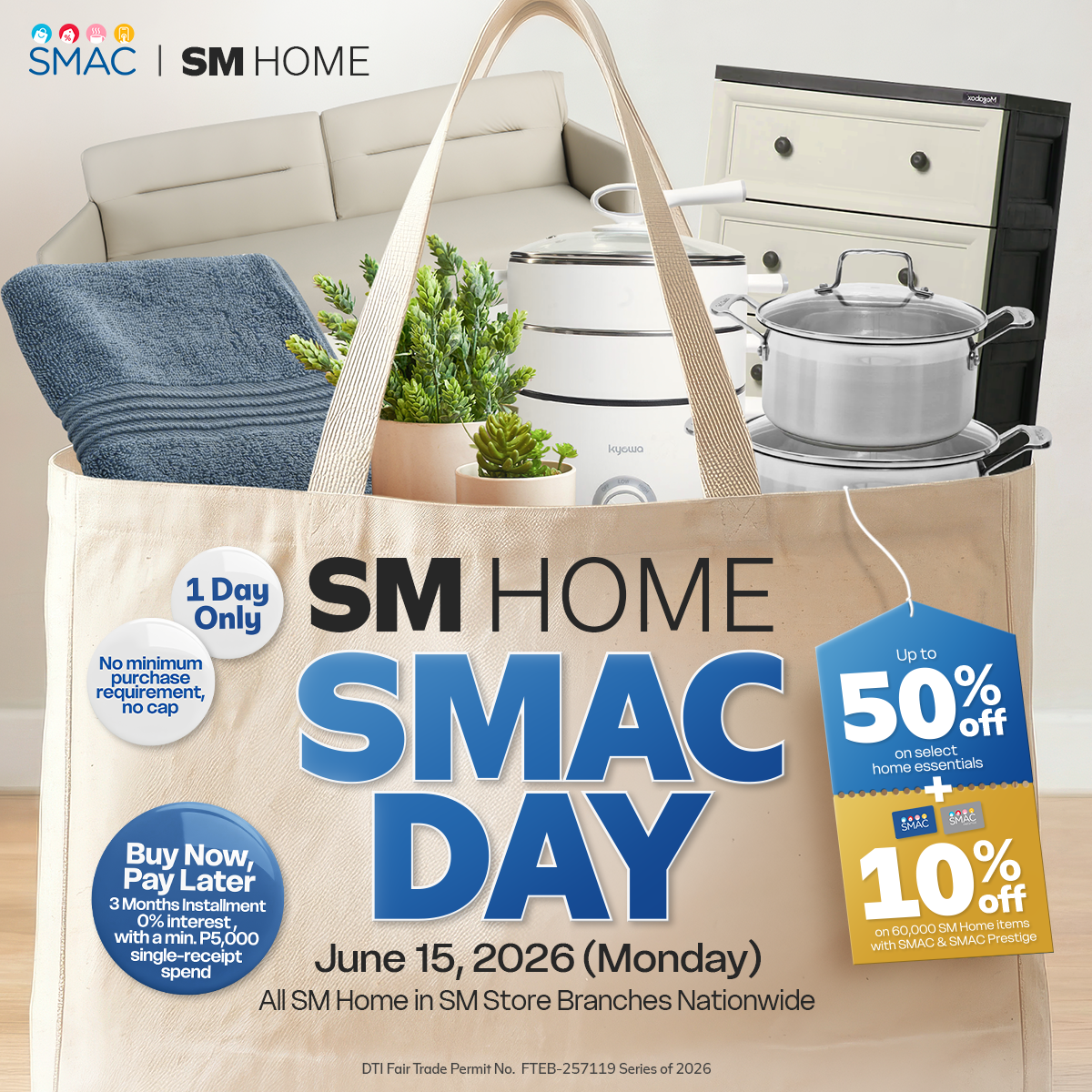 SM Home Facebook ad: Ready the carts and your SMAC cards, SM…
