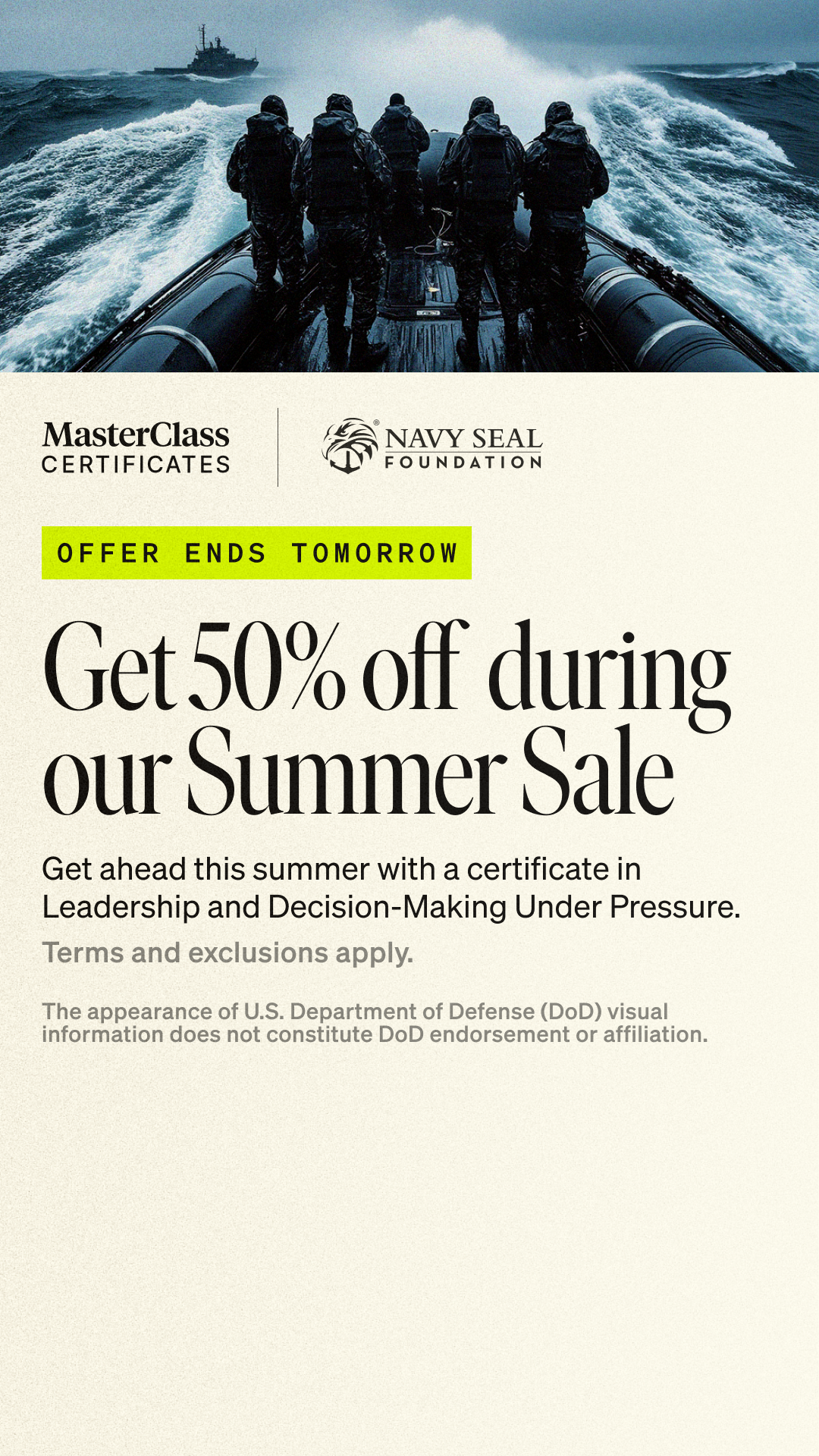 MasterClass Facebook ad