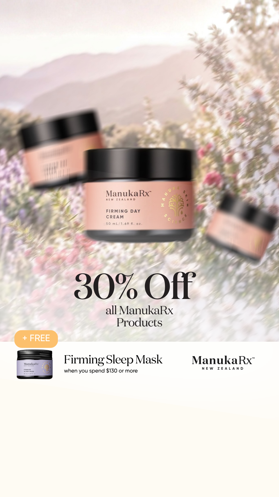 ManukaRx Natural Skincare Facebook ad